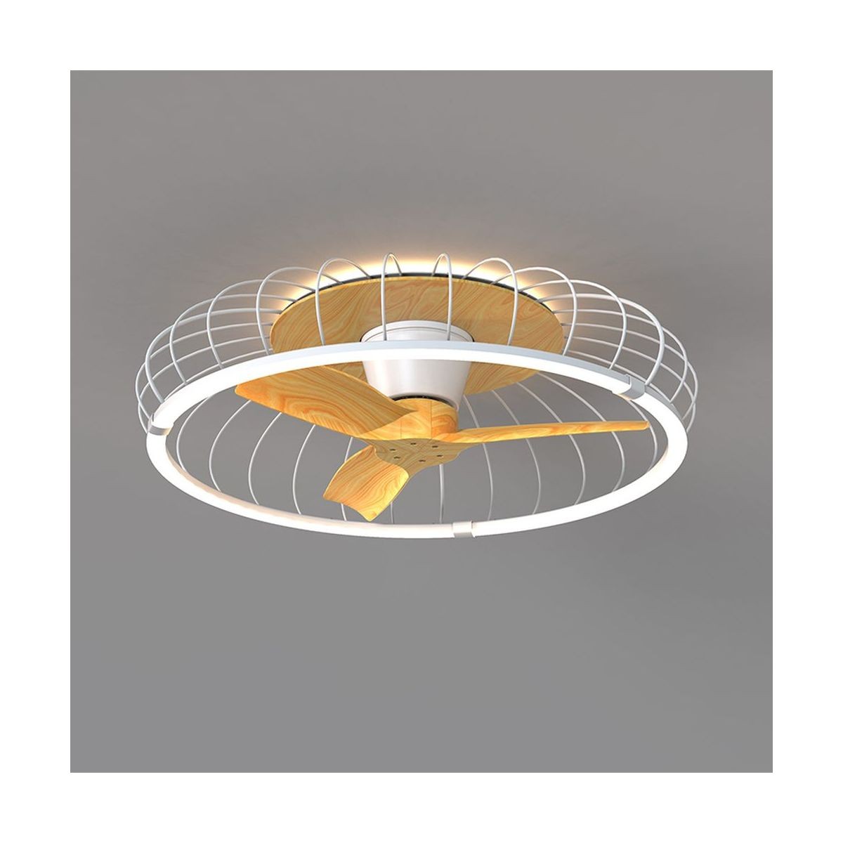 Ventilateur  plafond  avec lumière NATURE blanc -  marron, MANTRA