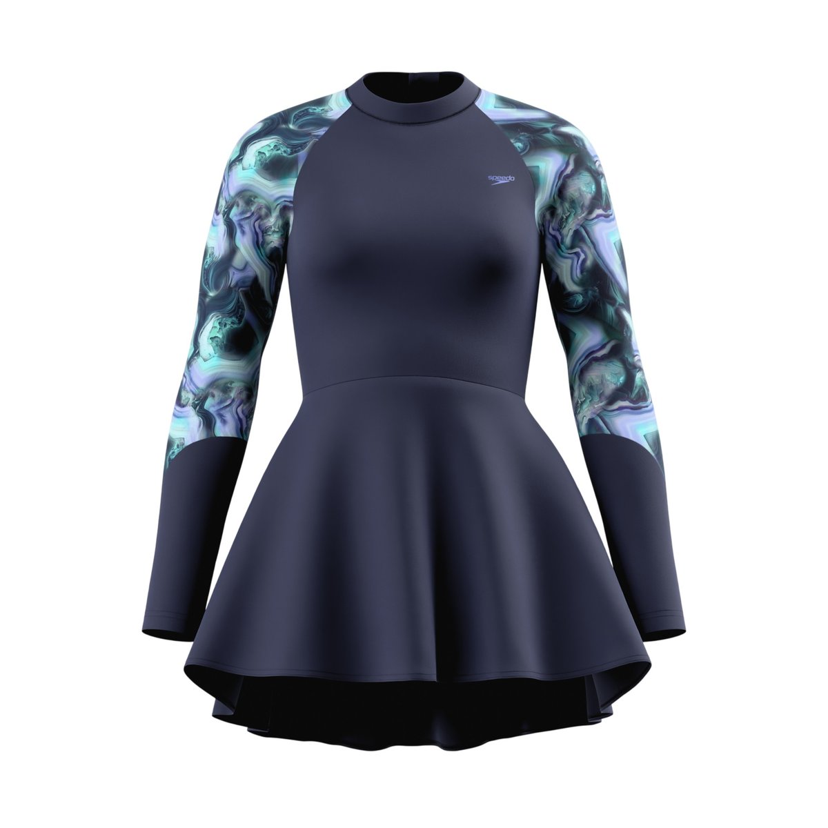 Robe de bain manches longues motif/style à motifs MODERN bleu marine, SPEEDO