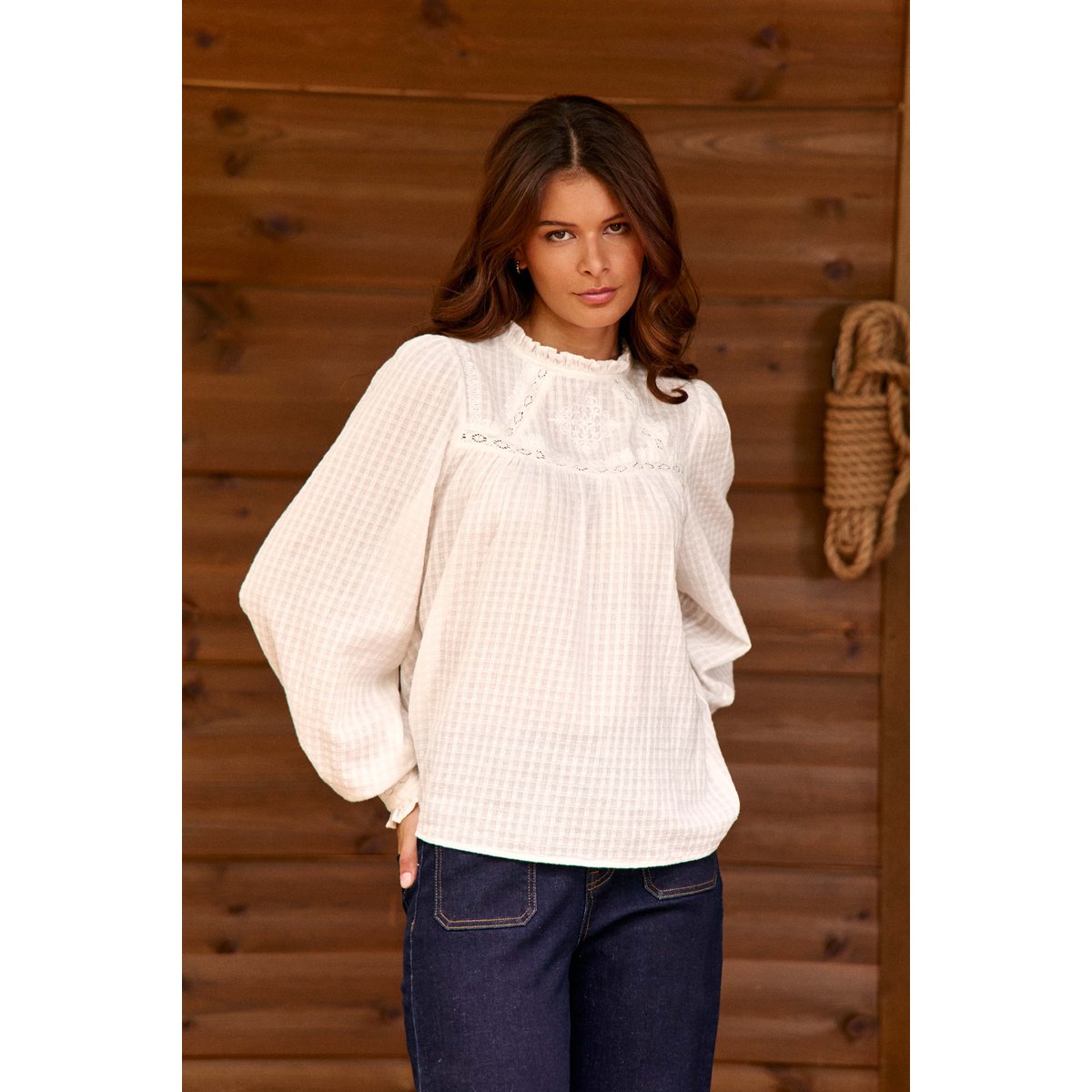 BLOUSE uni BIRSENA 11-ecru, LA PETITE ETOILE