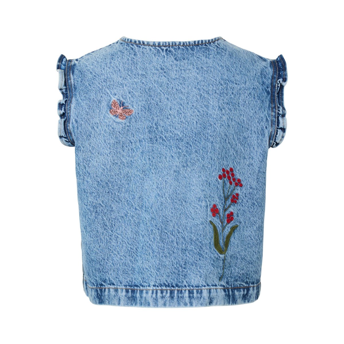 Top medium blue denim, PIECES