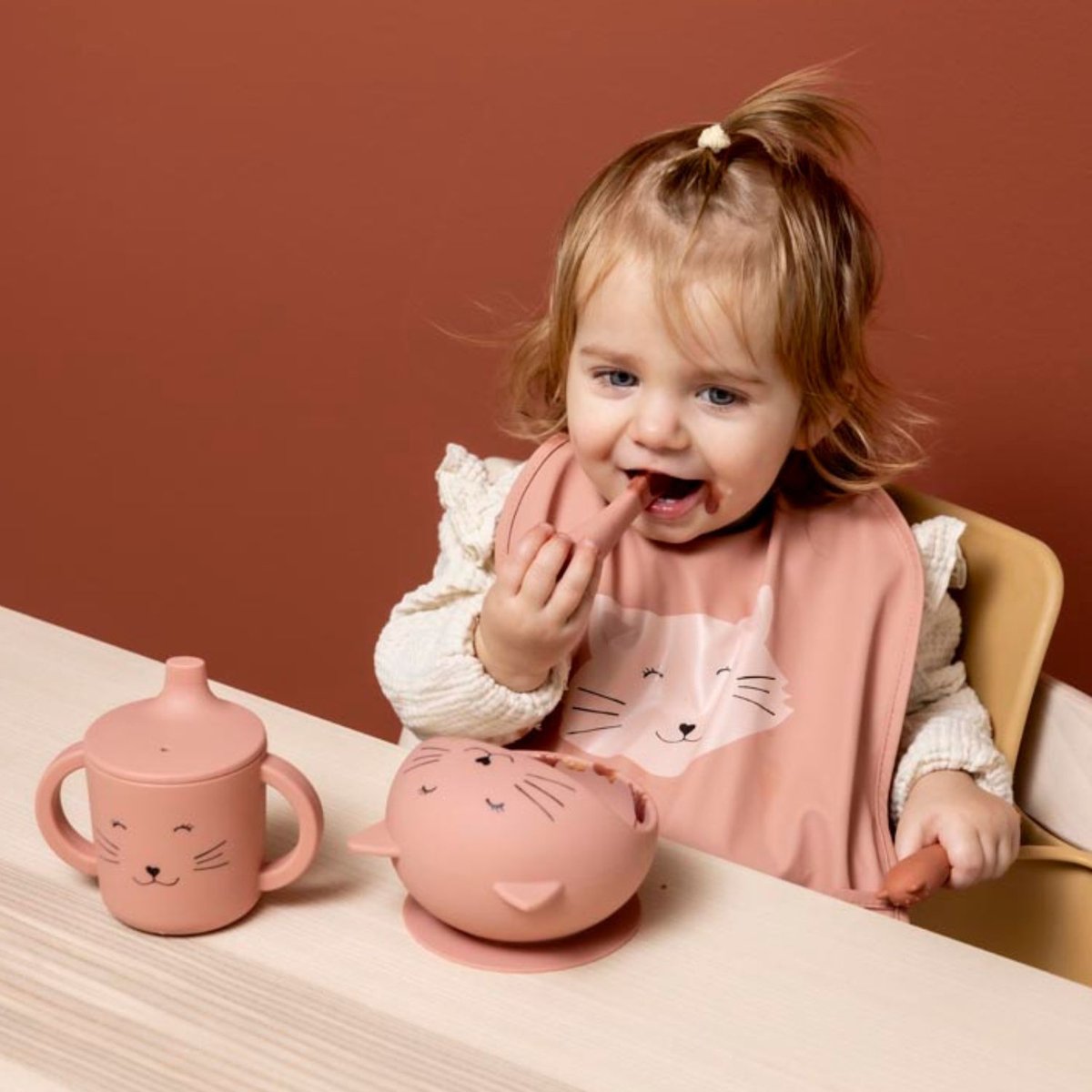 Premier set repas bébé rose, noir, TRIXIE