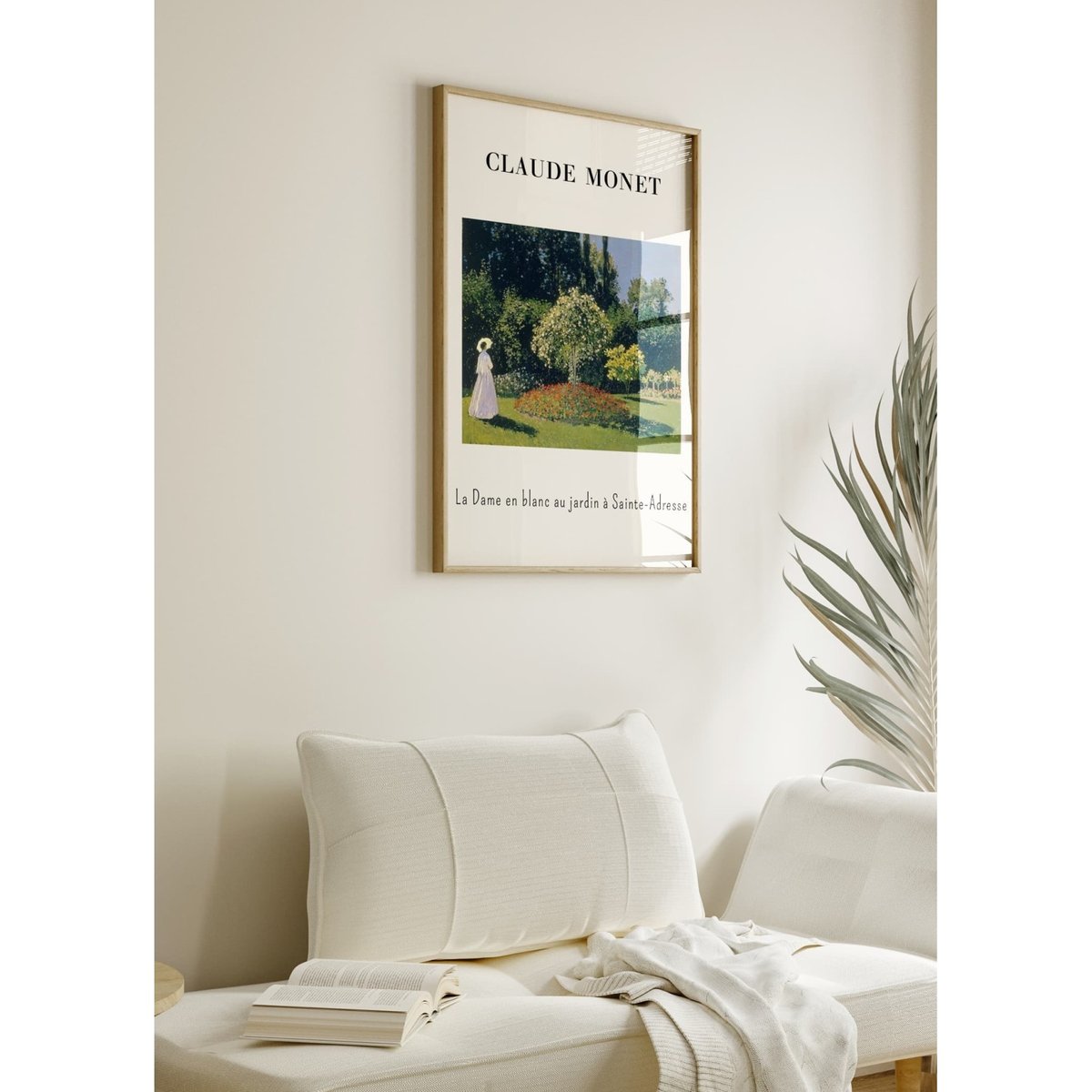 Affiche Claude Monet - La Dame en blanc au jardin à Sainte-Adresse blanc, L'AFFICHERIE