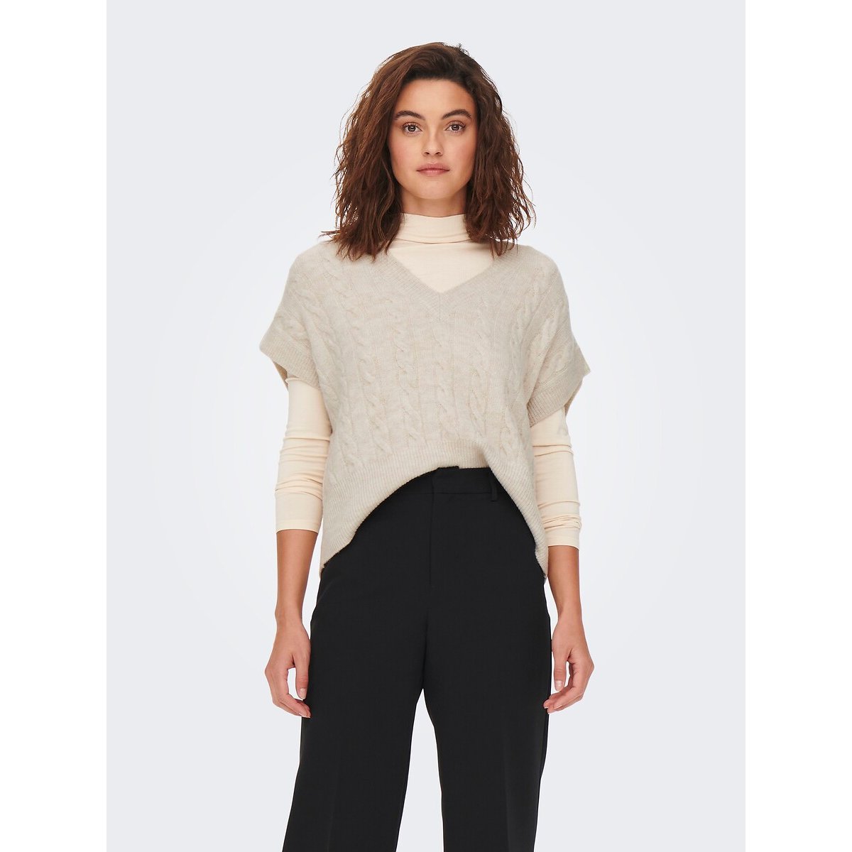 Pull a maniche corte beige chiaro, ONLY