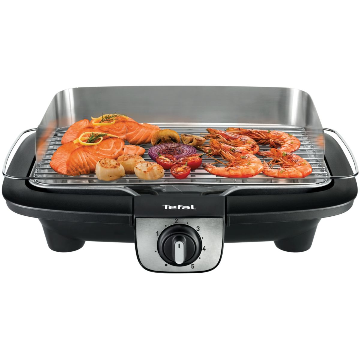 Barbecue électrique BG90A810 Easygrill inox à poser, 37x23.5 cm noir / inox, TEFAL