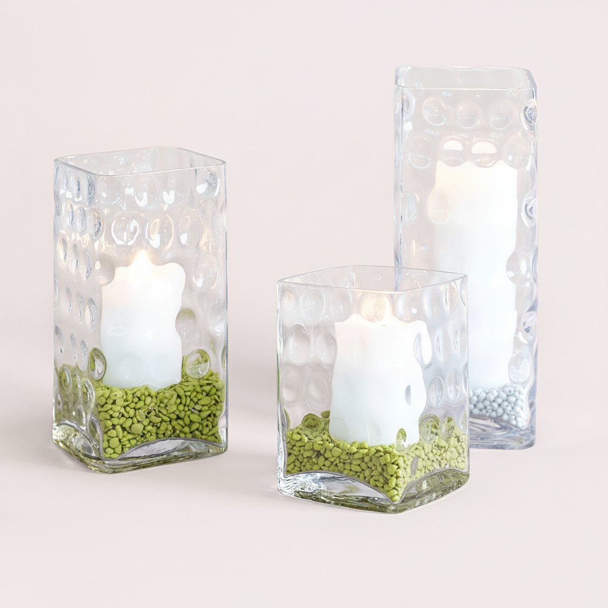 Gravillons décoratifs pour vase 350ml en pierre H10 vert, SIA DECO