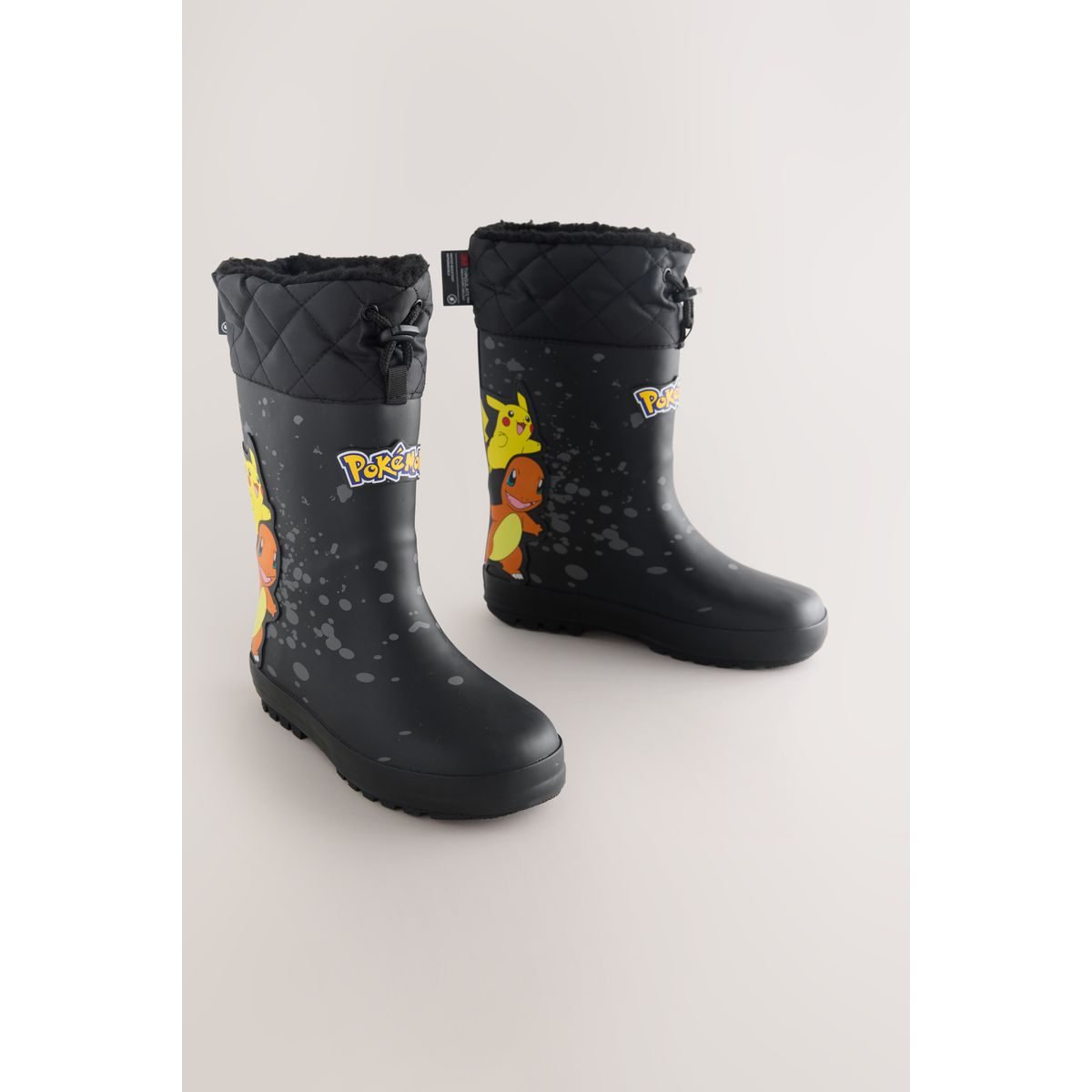 Bottes en caoutchouc fourrées pokémon noir, NEXT