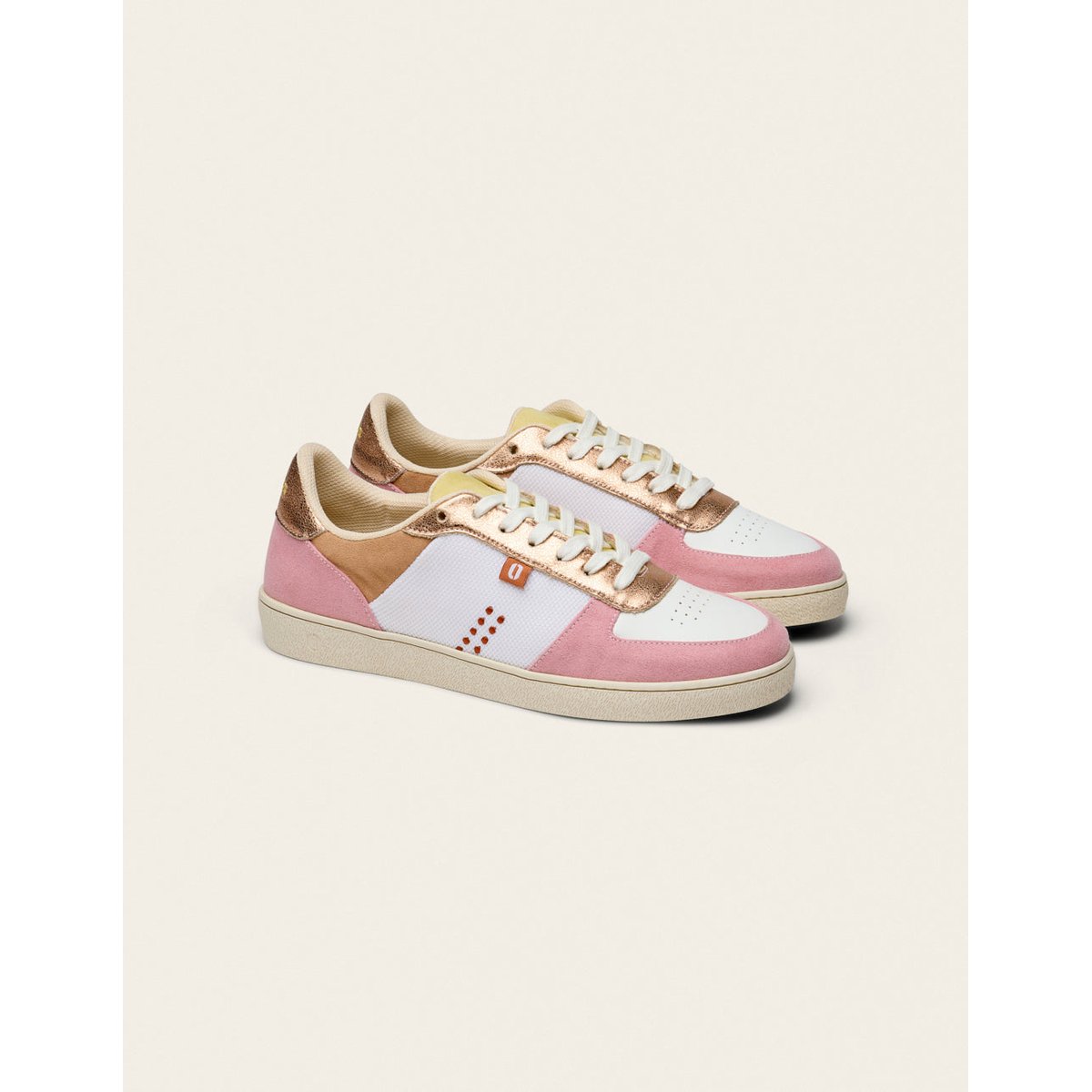 Baskets basses MARIE rose blanc, ODAJE