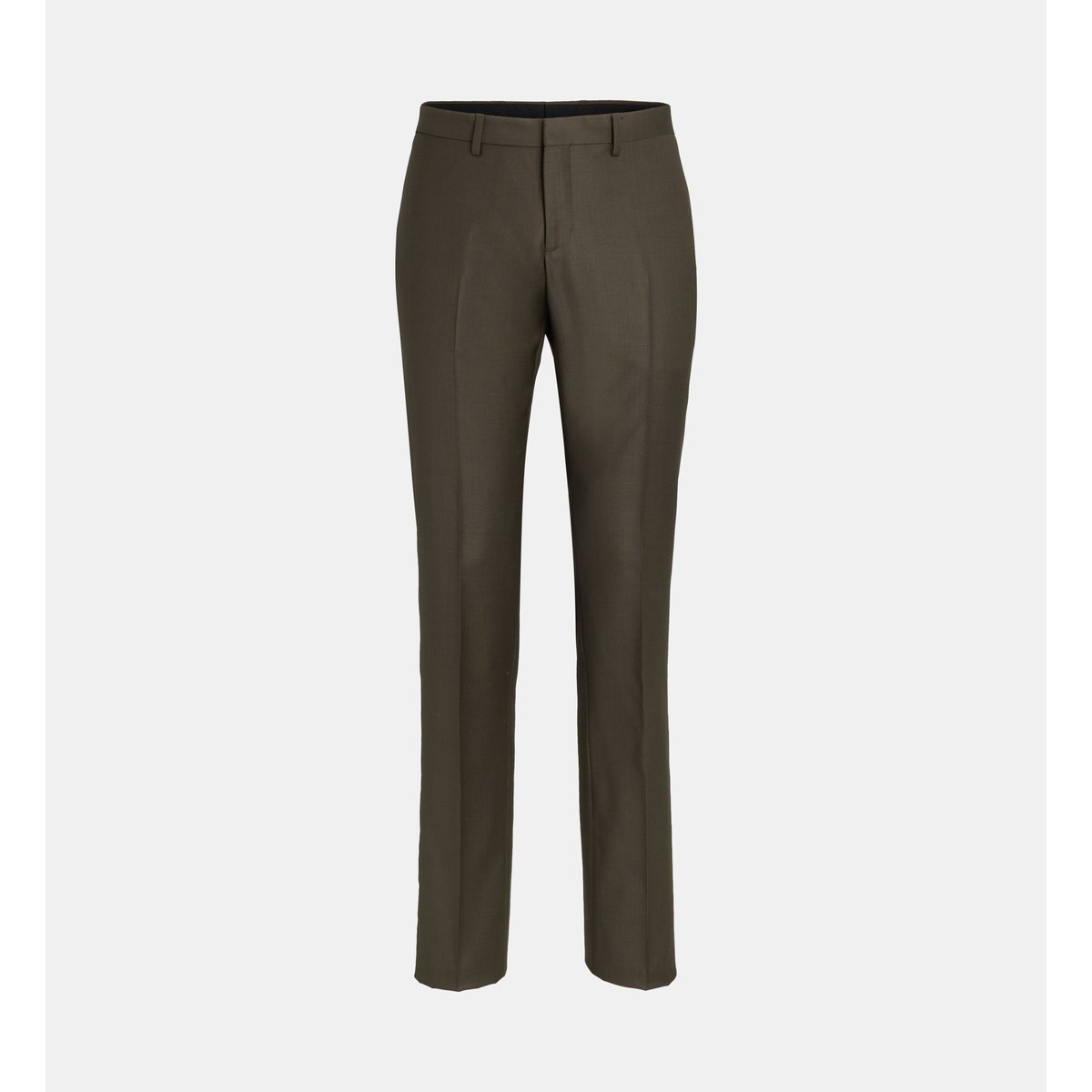 Pantalon de costume ajusté bruni micro points laine marron taupe, COMPTOIR GL