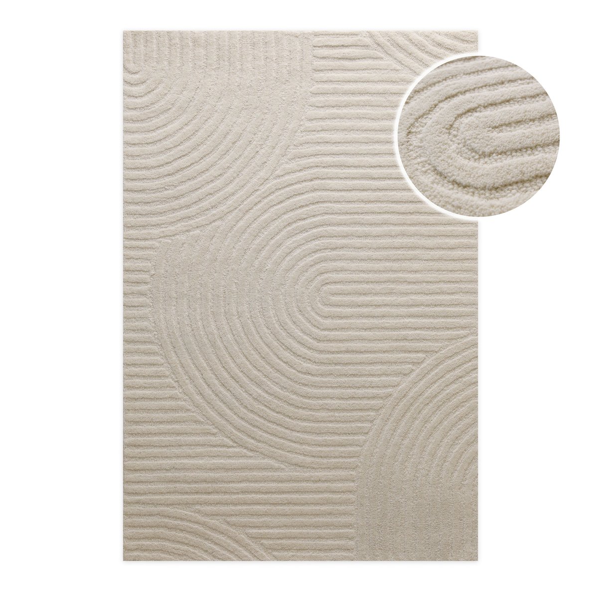 WECONhome Malibu, tufté main, laine vierge, tapis en laine, certifié OEKO-TEX® (40 x 60 cm, beige crème) ,  MALIBU ONE beige crème, ESPRIT