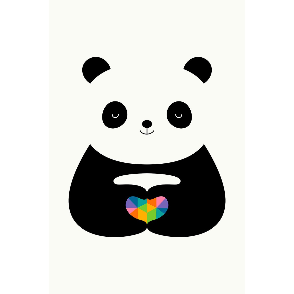 Tableau love panda toile imprimée, HEXOA