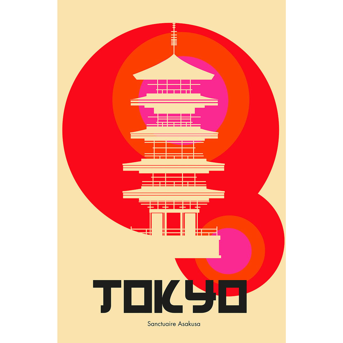 Tableau tokyo temple asakusa tableau alu dibond, HEXOA