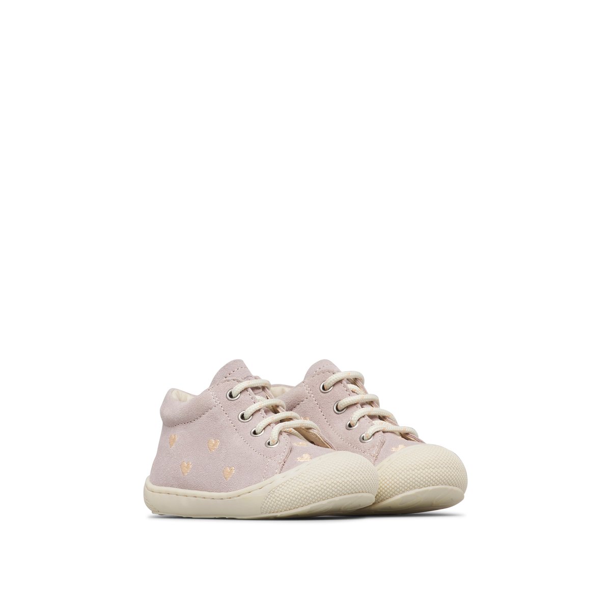 Chaussures premiers pas en suède COCOON EMBR.HEARTS rose poudré-, NATURINO