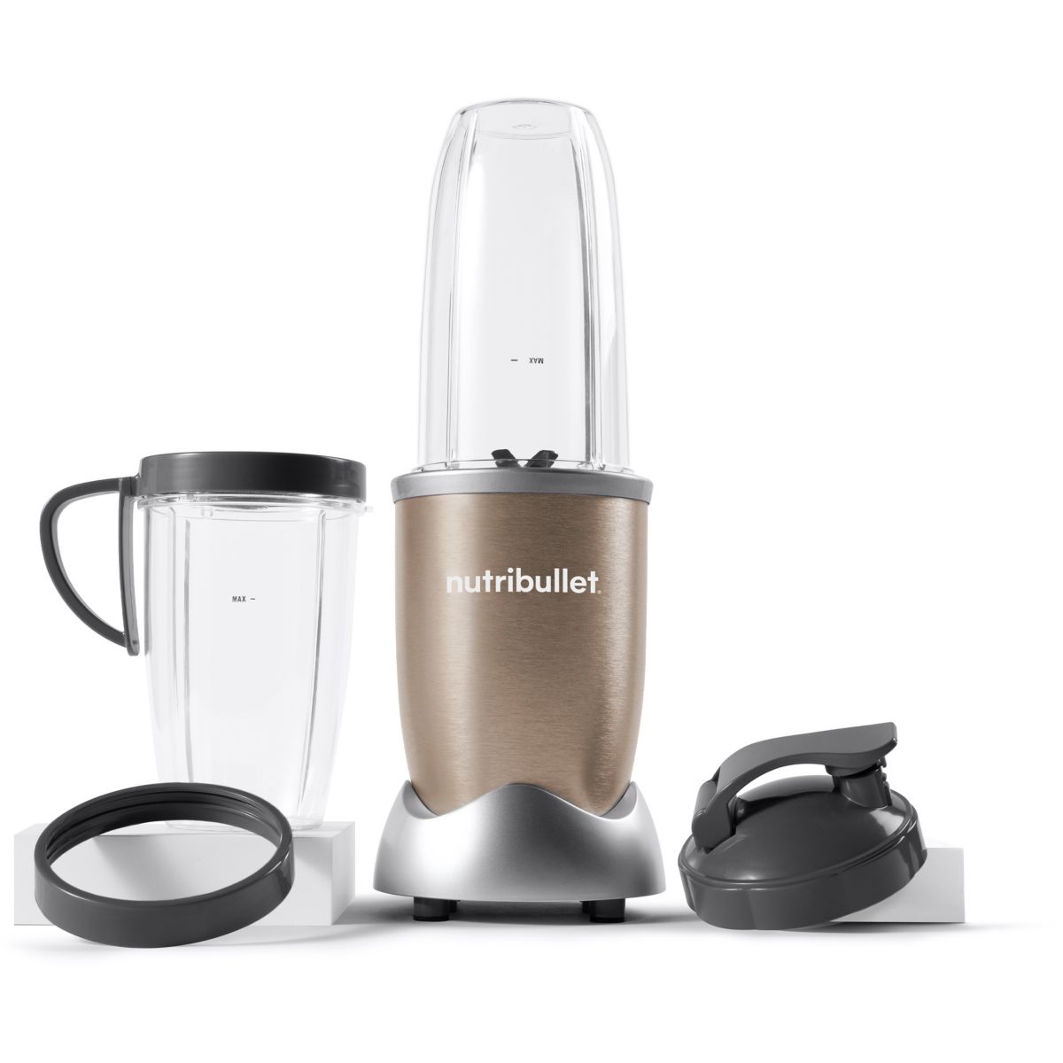 Blender NB907CP Pro 900 champagne 3 accessoires marron, NUTRIBULLET