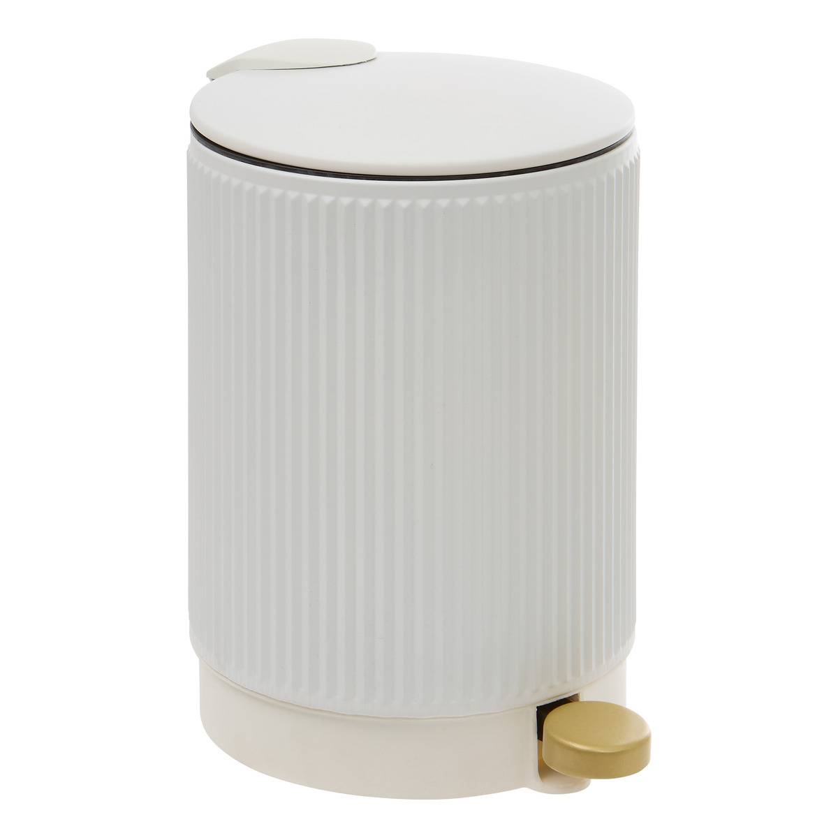 Poubelle ronde SOLIS blanc, 5FIVE SIMPLY SMART