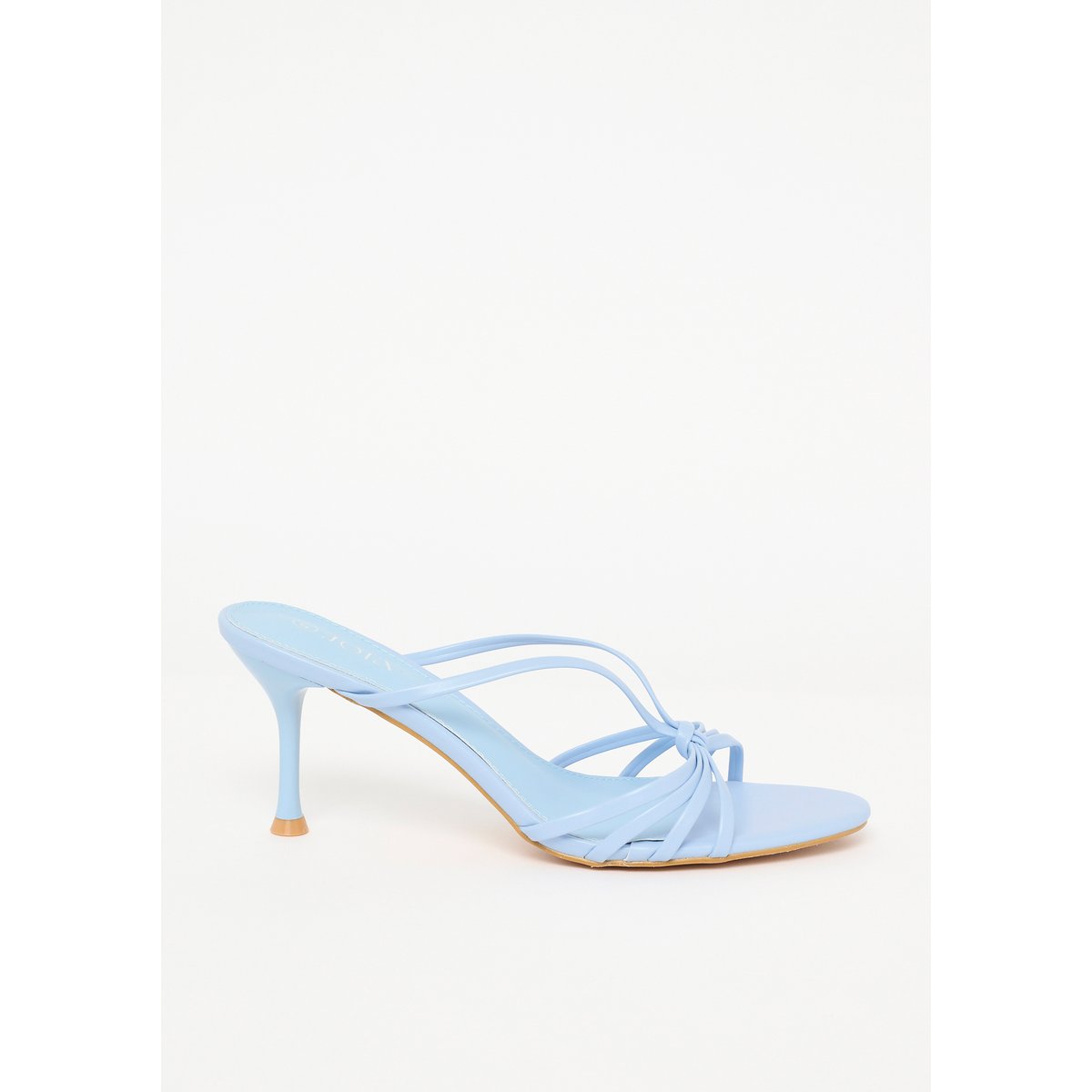 Sandales à talon et lanières bleu pastel, LOLALIZA