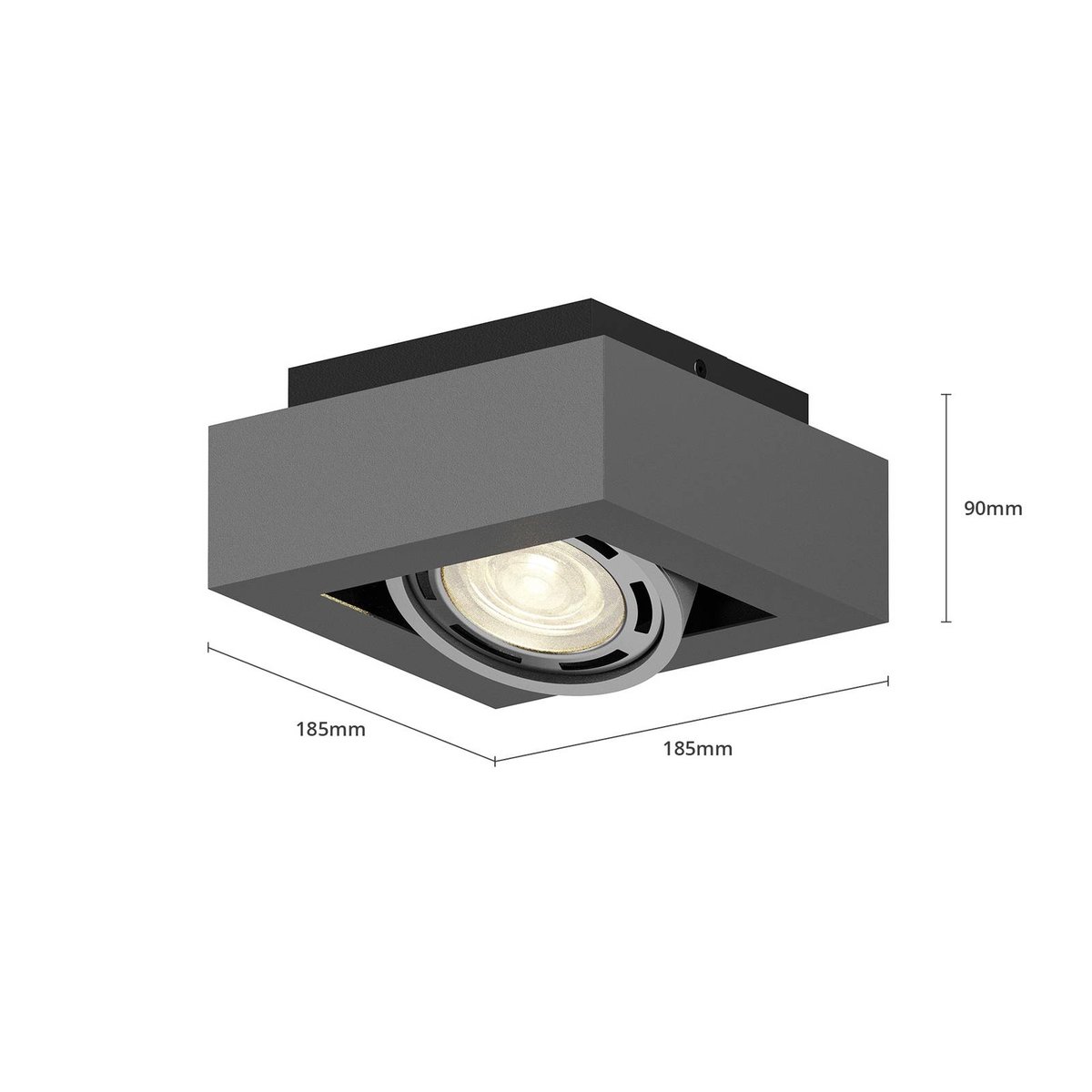 Plafonnier en aluminium moderne, Ronka gris foncé, ARCCHIO