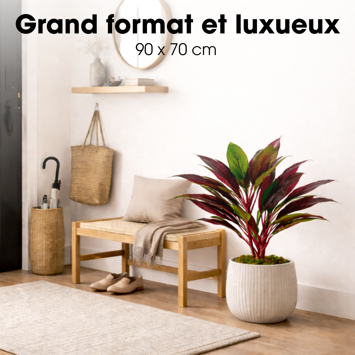 Plante artificielle CORDYLINE rouge, MICA DECORATIONS