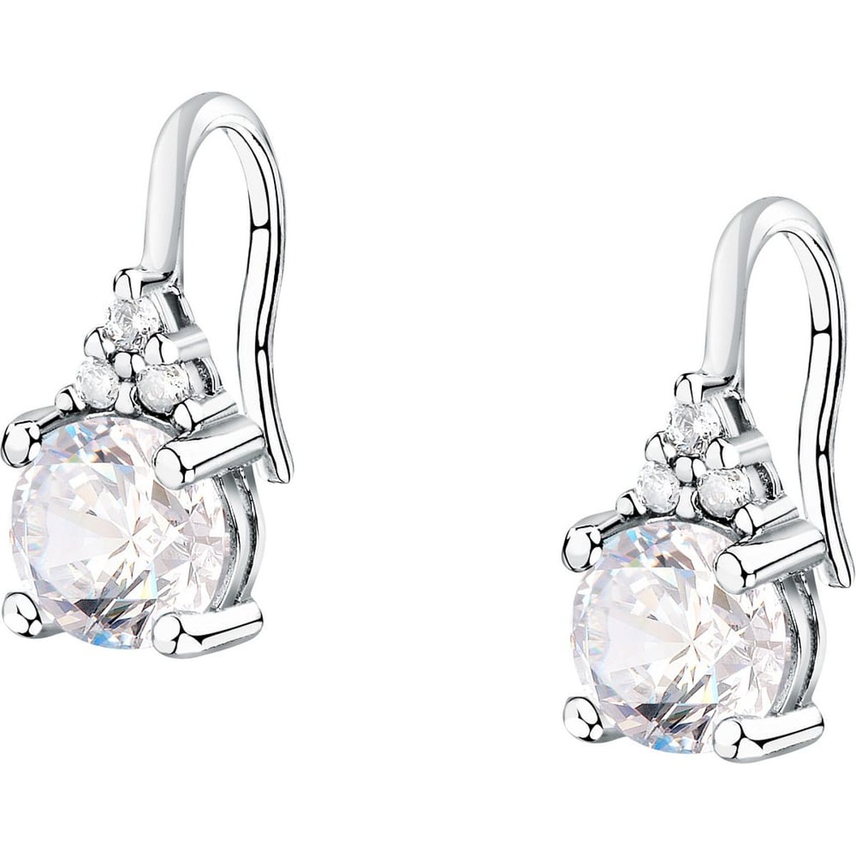 Boucles d'oreilles en Zircon/zircons Cubiques/argent 925/1000 Recyclé et Zircon blanc, MORELLATO