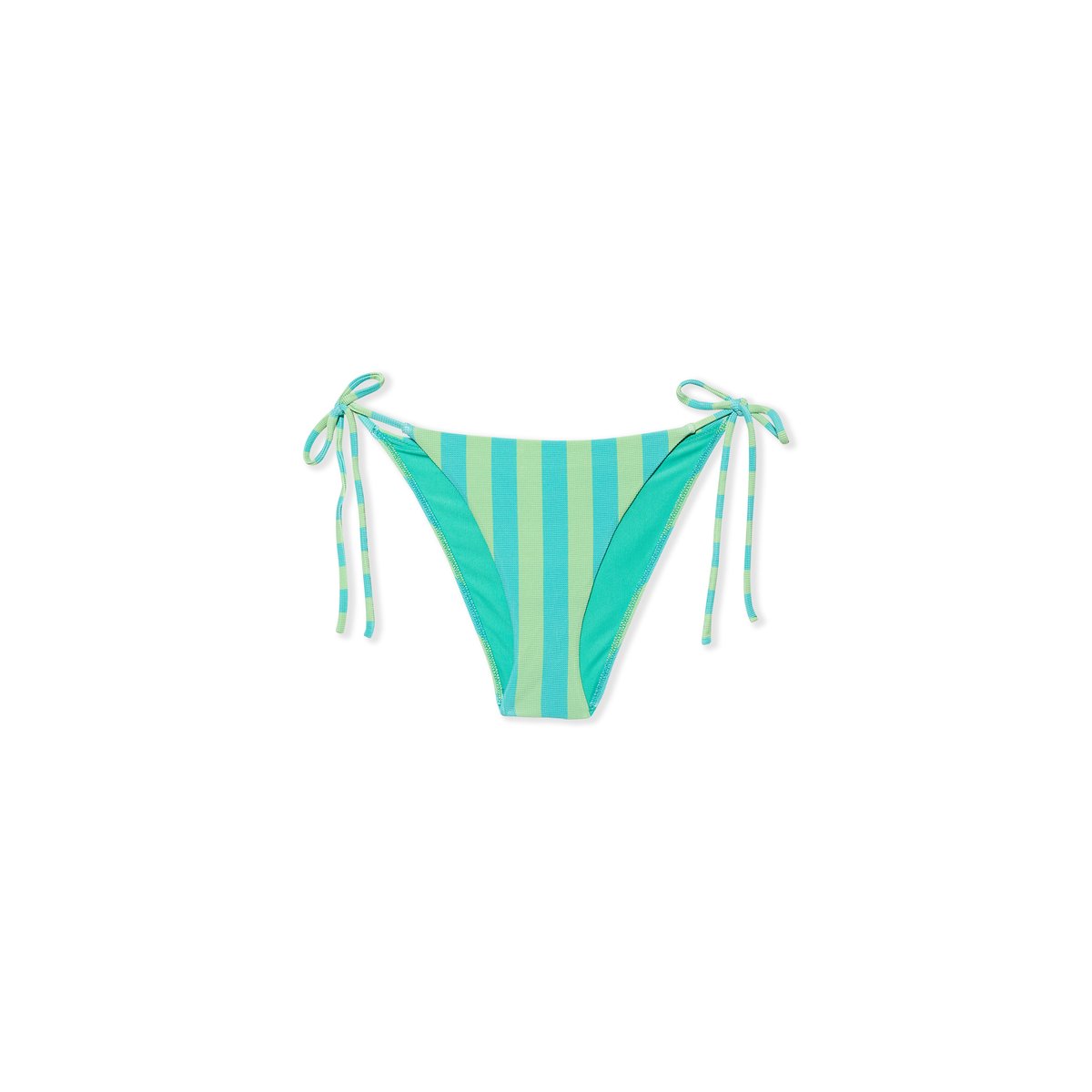 Bas de maillot de bain bikini à nouer rayé PORTOFINO imp bleu vert, ETAM