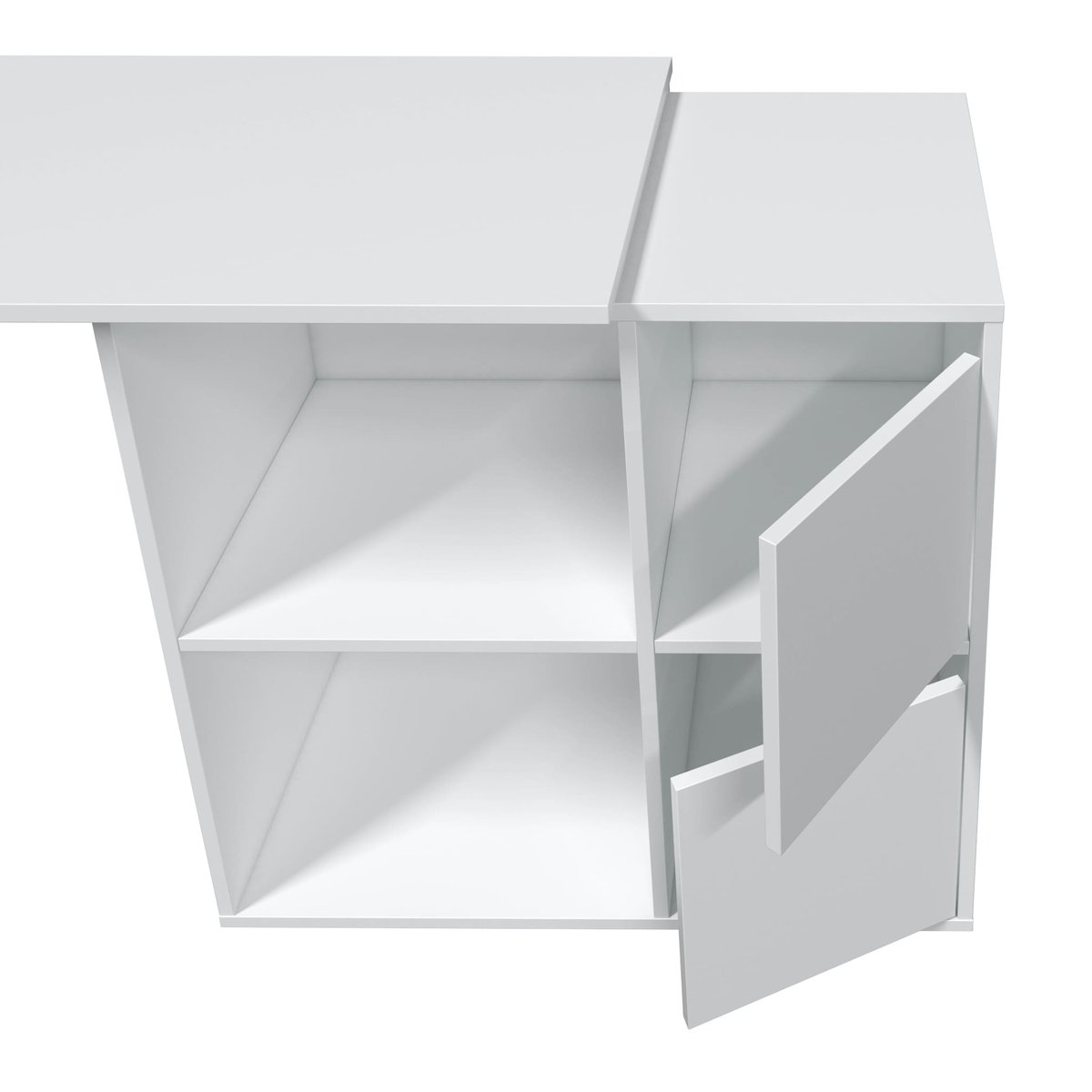 Bureau multiposition avec rangements blanc, TERRE DE NUIT