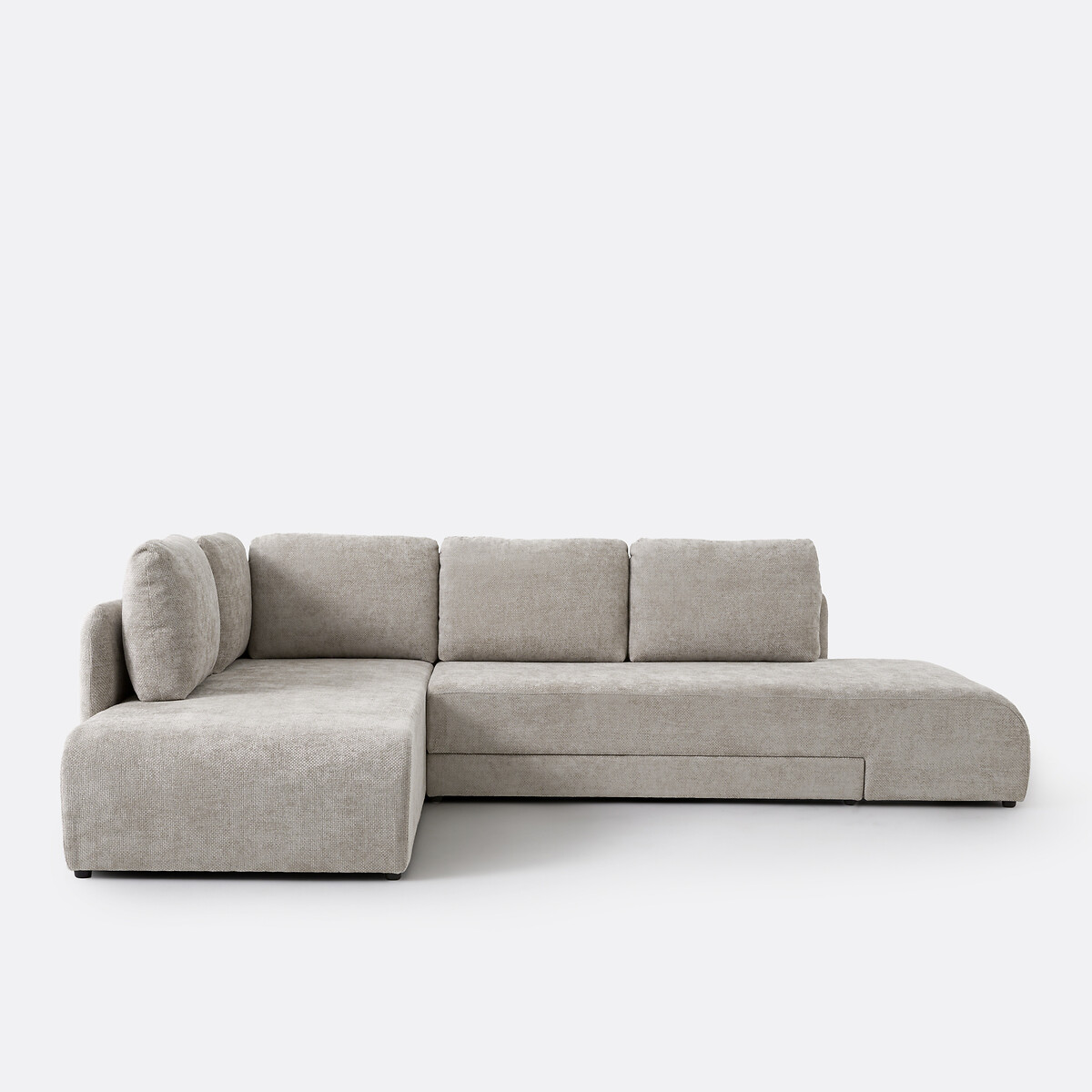 Canapé d'angle convertible chenille croisée, Gina taupe, LA REDOUTE INTERIEURS