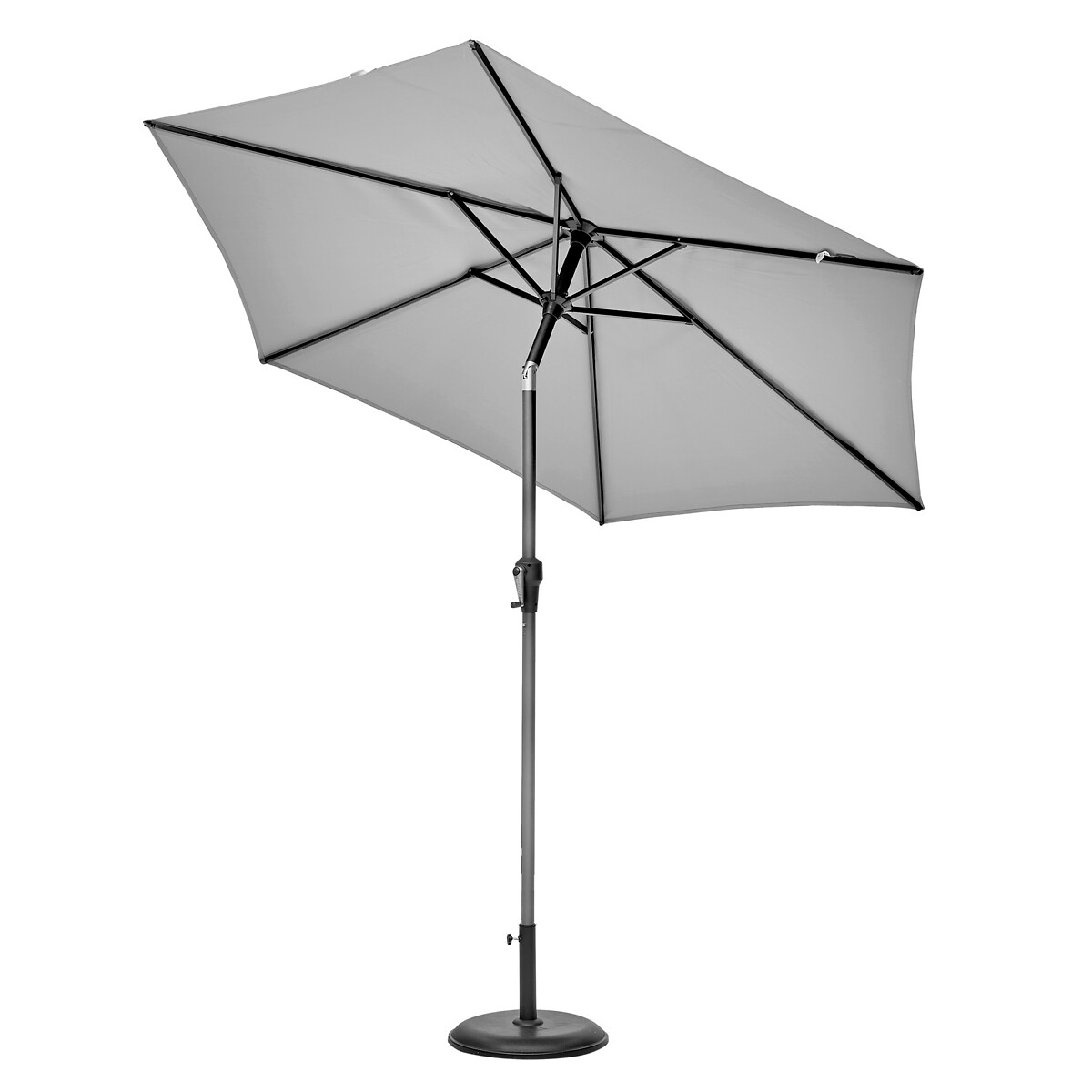 Seville Round Aluminium Garden Parasol 2.5m light grey, SO'HOME