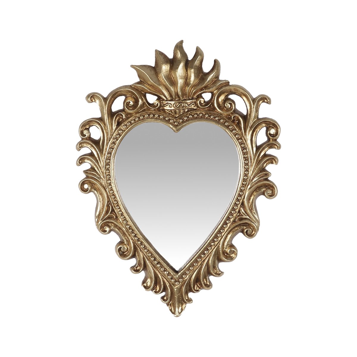 Déco murale ex-voto miroir 15.5x11cm or, EMDE
