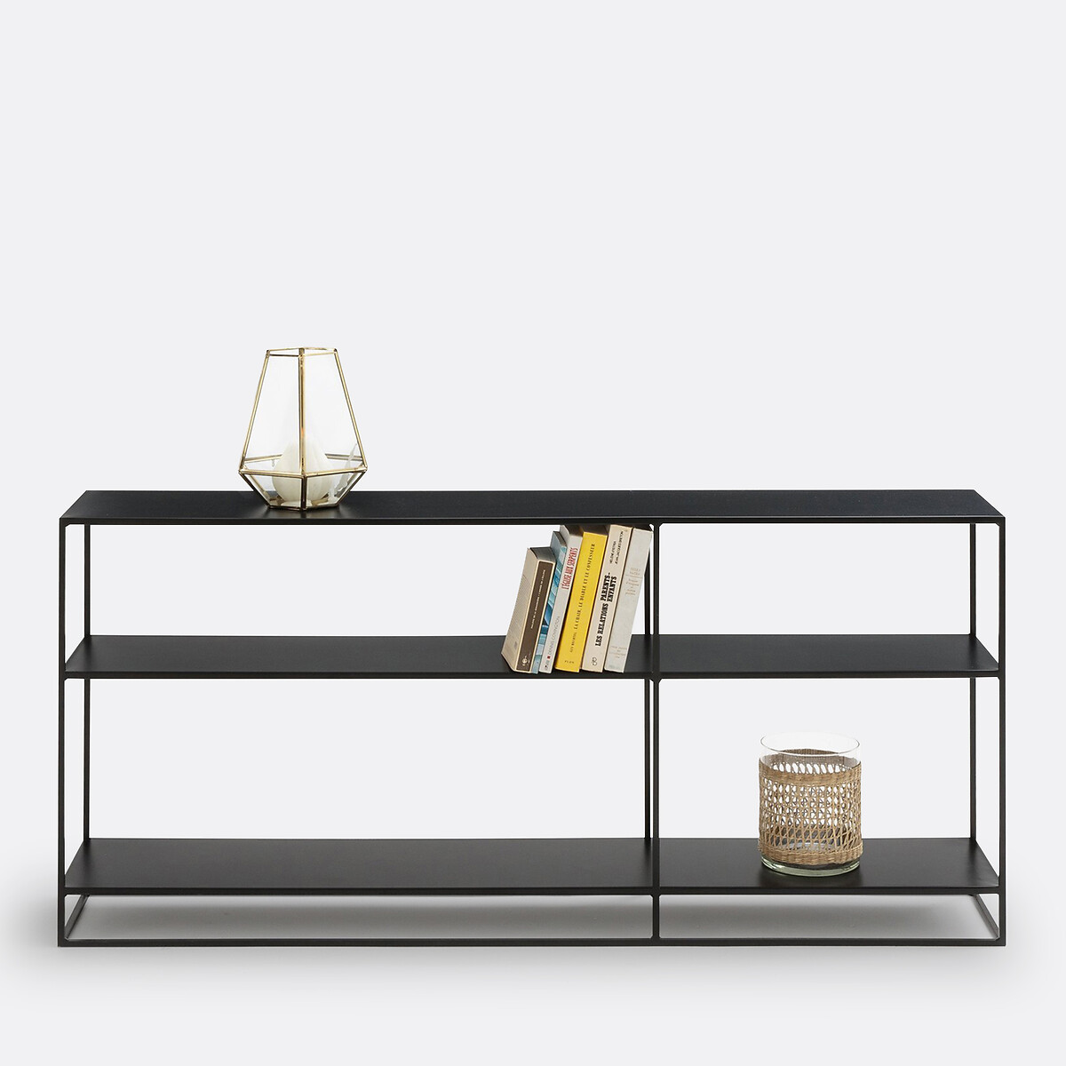 Bibliothèque basse, en métal acier, 2 fonctions, MIVA noir, LA REDOUTE INTERIEURS