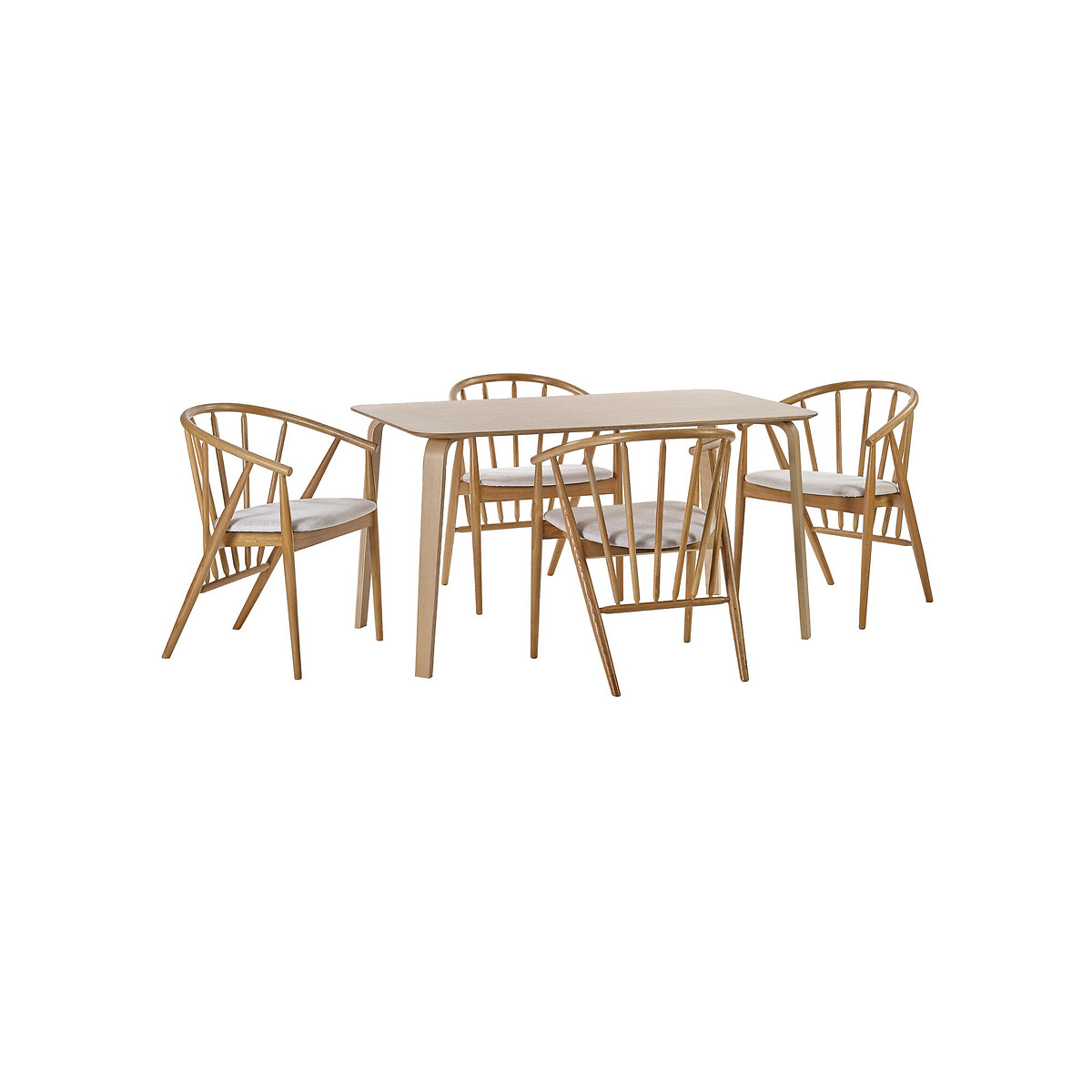 Oran Oak Curved Spindle Back Dining Chair natural oak, SO'HOME