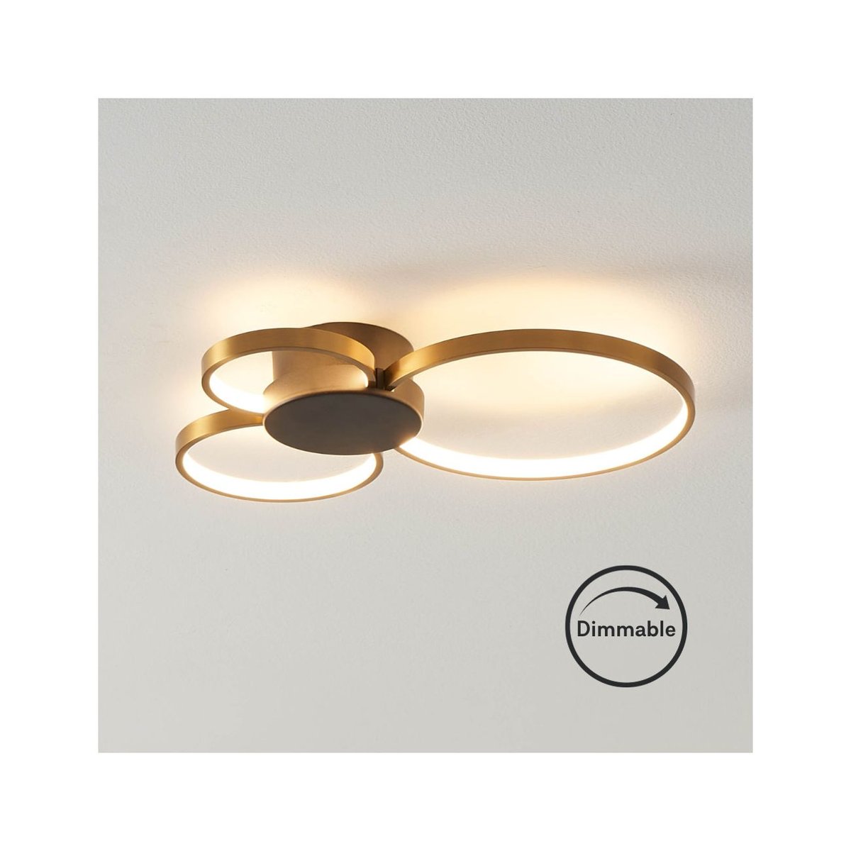 Plafonnier ou applique dimmable LED - ALISA noir et doré, KOSILUM