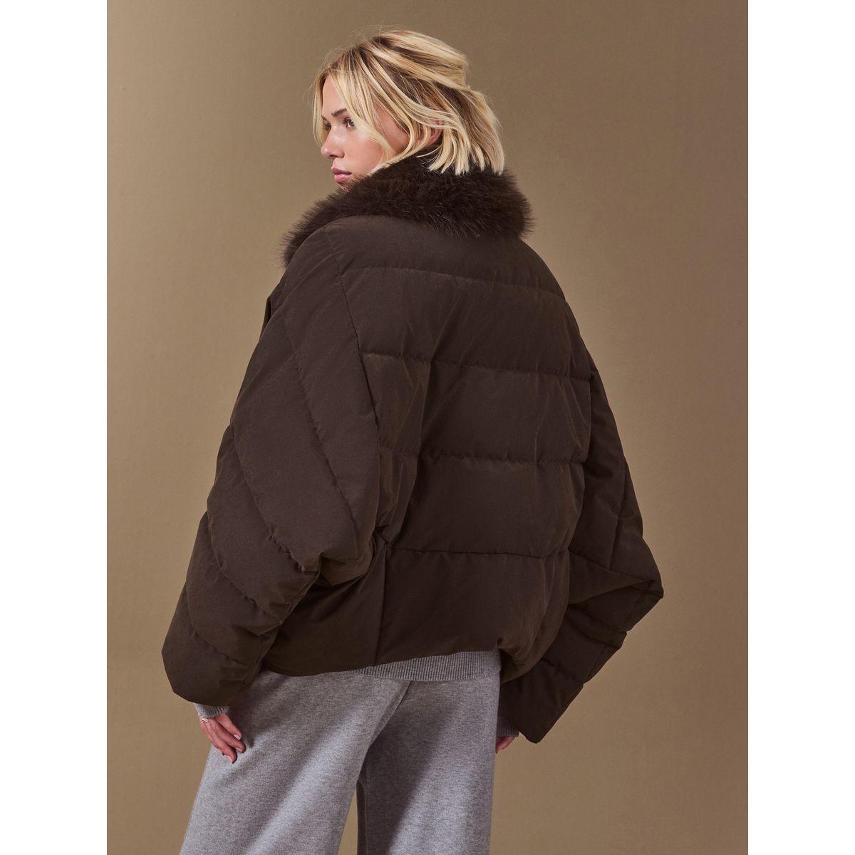 Veste courte à manches chauve-souris marron chocolat, NEXT