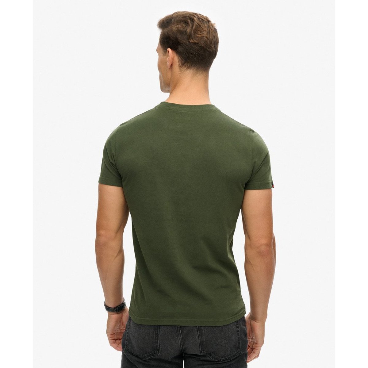 T-shirt à logo brodé Essential vert sac polochon, SUPERDRY
