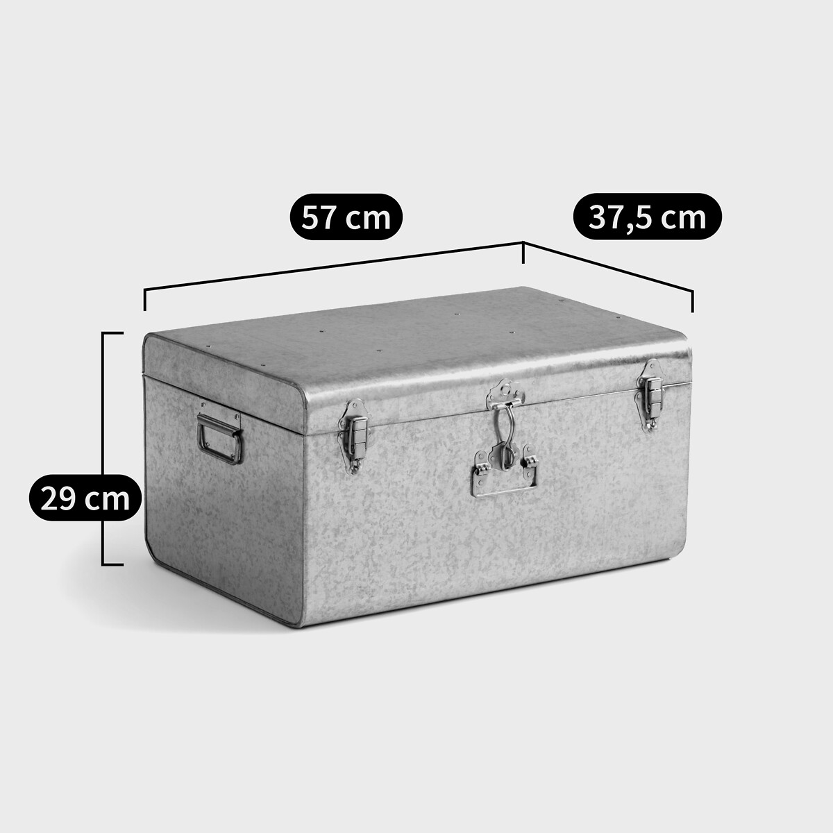 Malle de rangement en métal acier, Masa moutarde, LA REDOUTE INTERIEURS