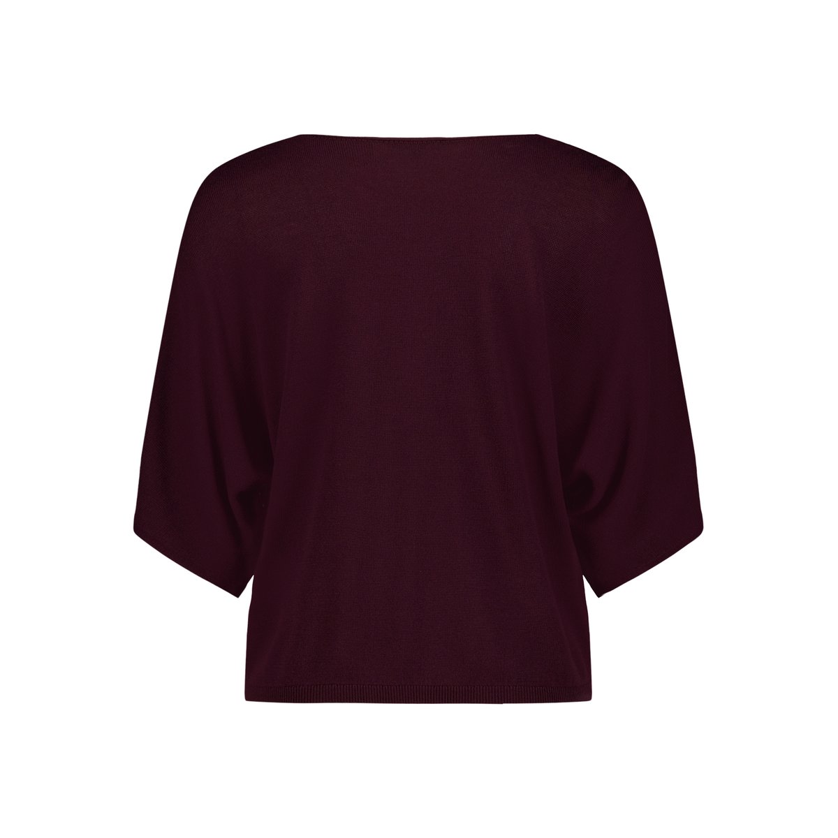 Pull-over en fine maille manches courtes dark aubergine, ZERO