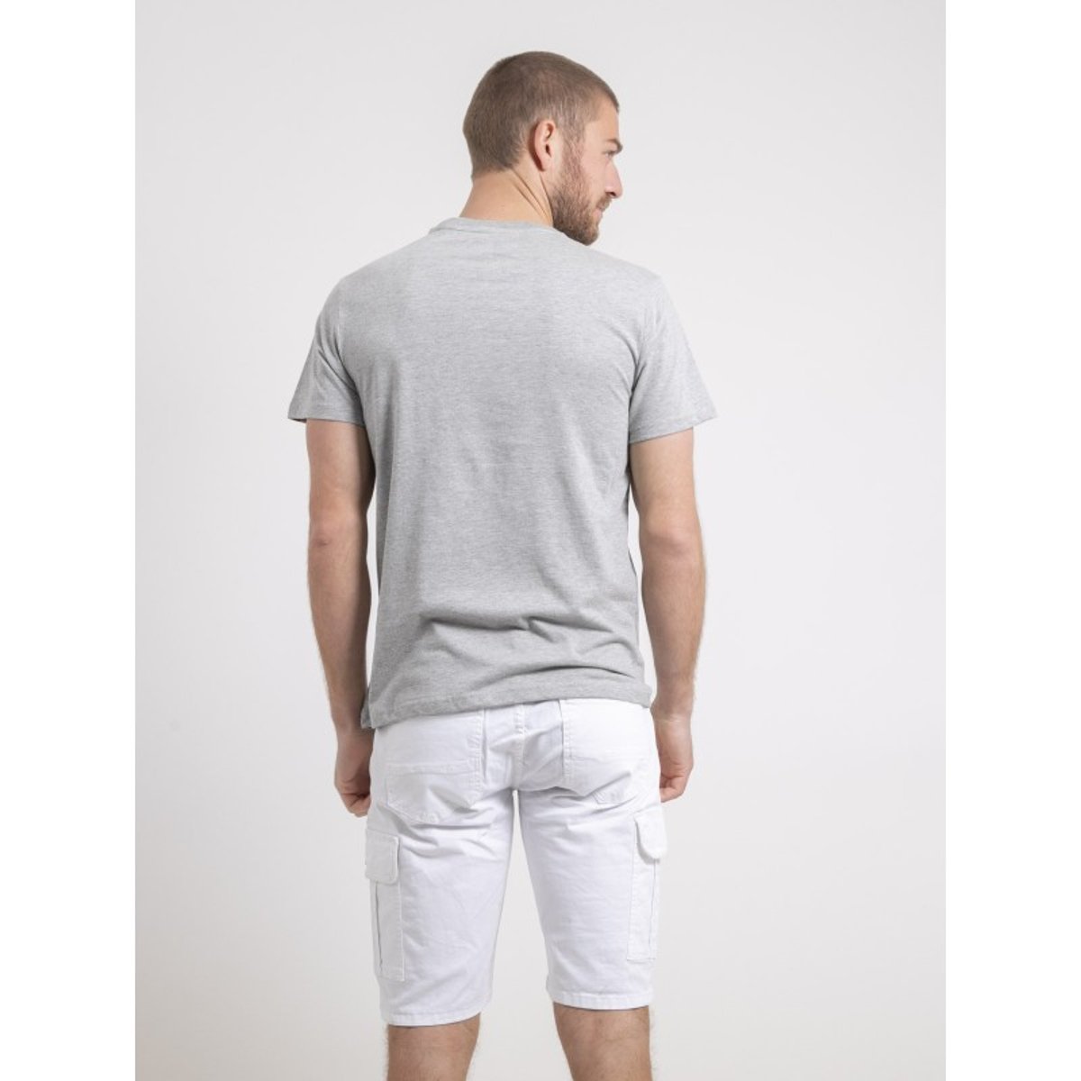 T-shirt Col Rond Pur Coton Nelizio gris, RITCHIE