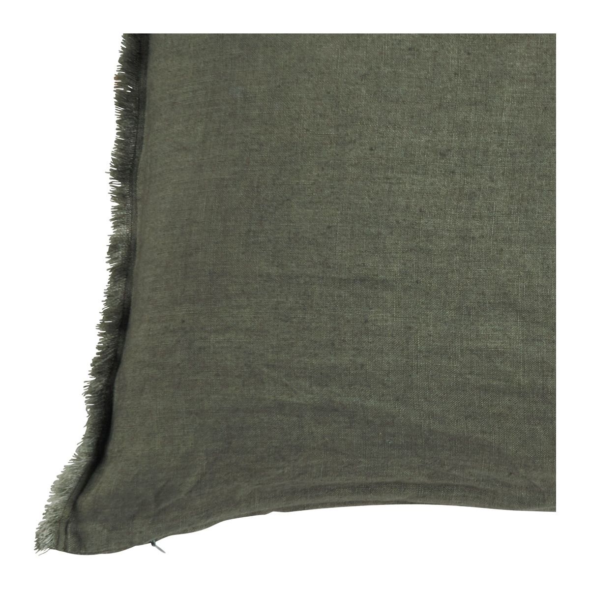 Housse de coussin en lin kaki, BLANC D’IVOIRE