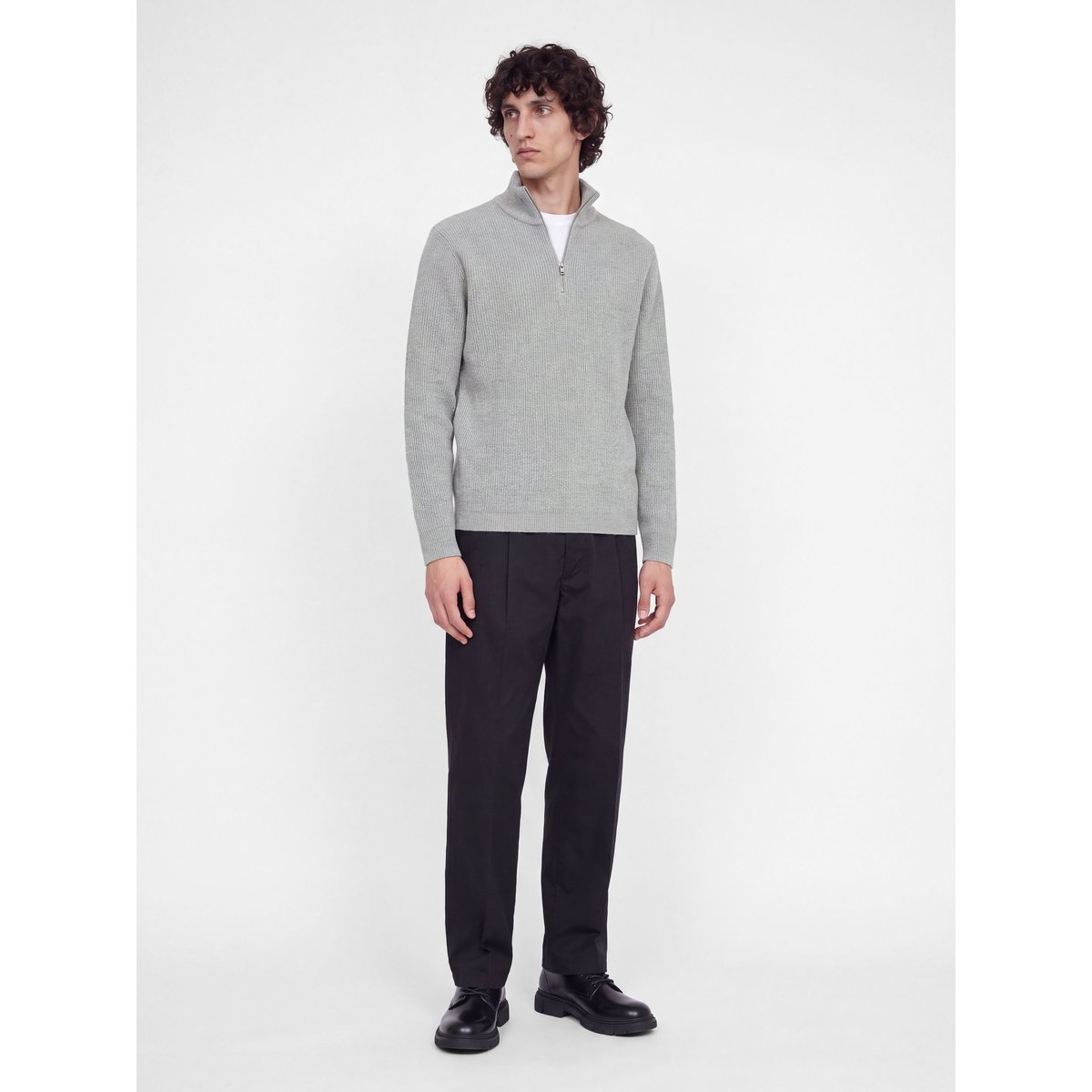 Pull En Maille light grey melange 1, JACK & JONES