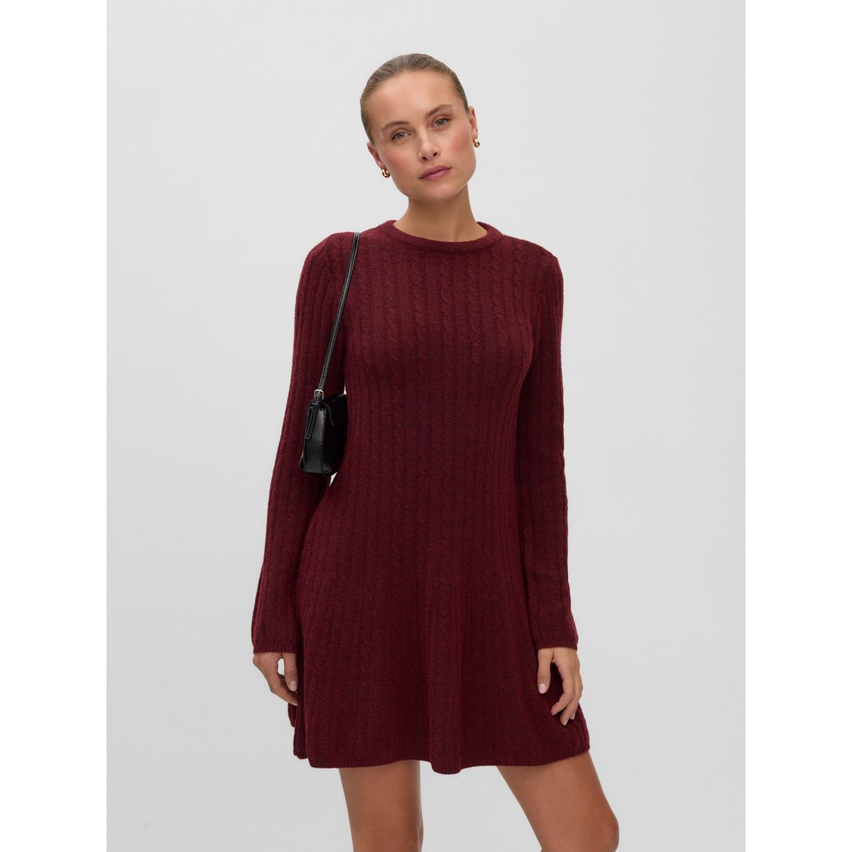 Robe En Maille rouge - syrah 1, VERO MODA