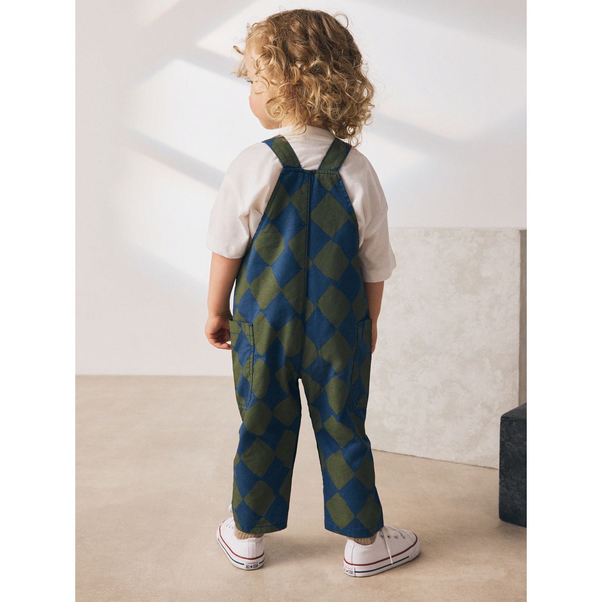 Salopette arlequin vert/bleu, NEXT