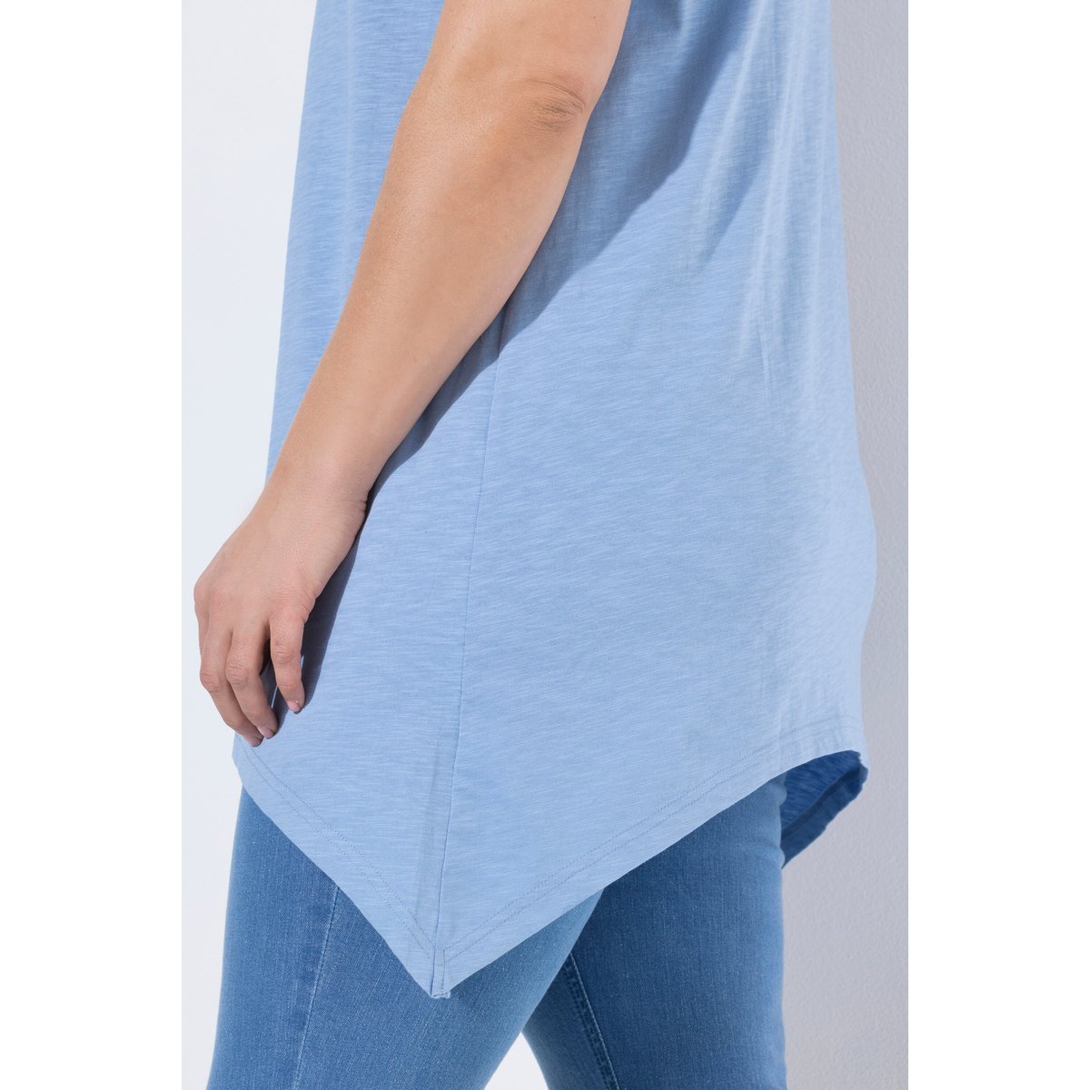 T-shirt en coton bio, motif Sea Market bleu pigeon, ULLA POPKEN
