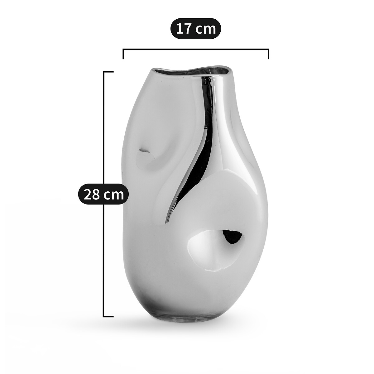 Vase Cozi aus mundgeblasenem Glas in Metallic-Optik, H. 28 cm goldfarben, AM.PM