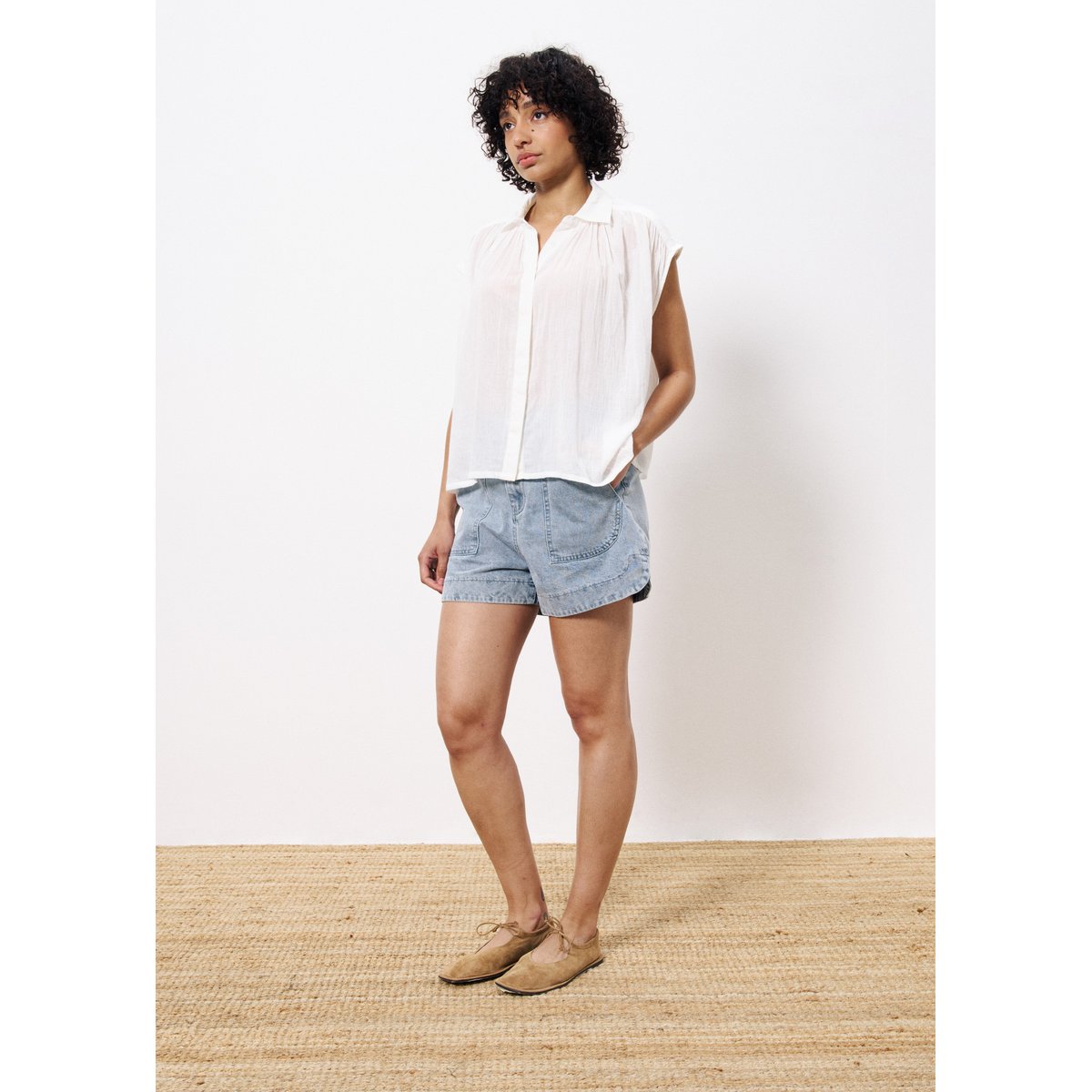 Chemise  en coton PRICILLE blanc, FRNCH