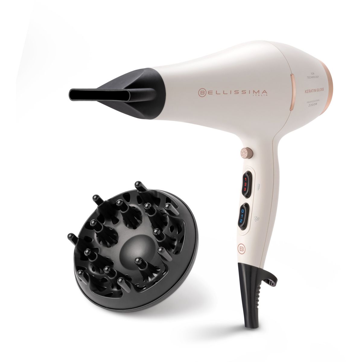 Sèche cheveux professionnel Keratin Gloss couleur unique, BELLISSIMA