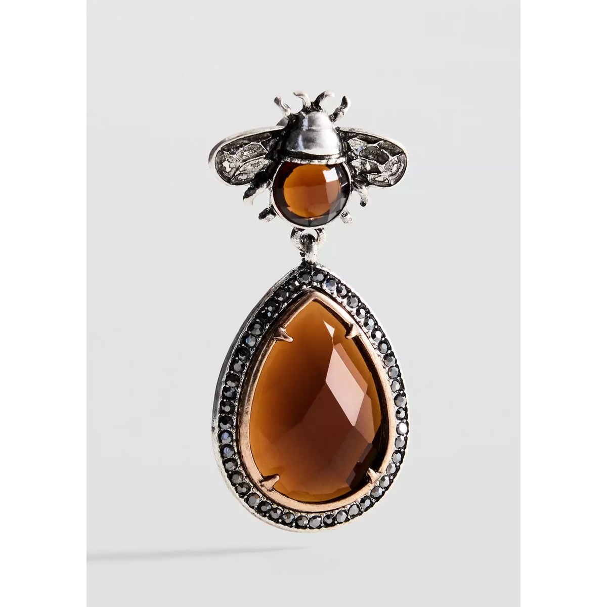 Boucles d'oreilles pendantes cristaux argent, MANGO