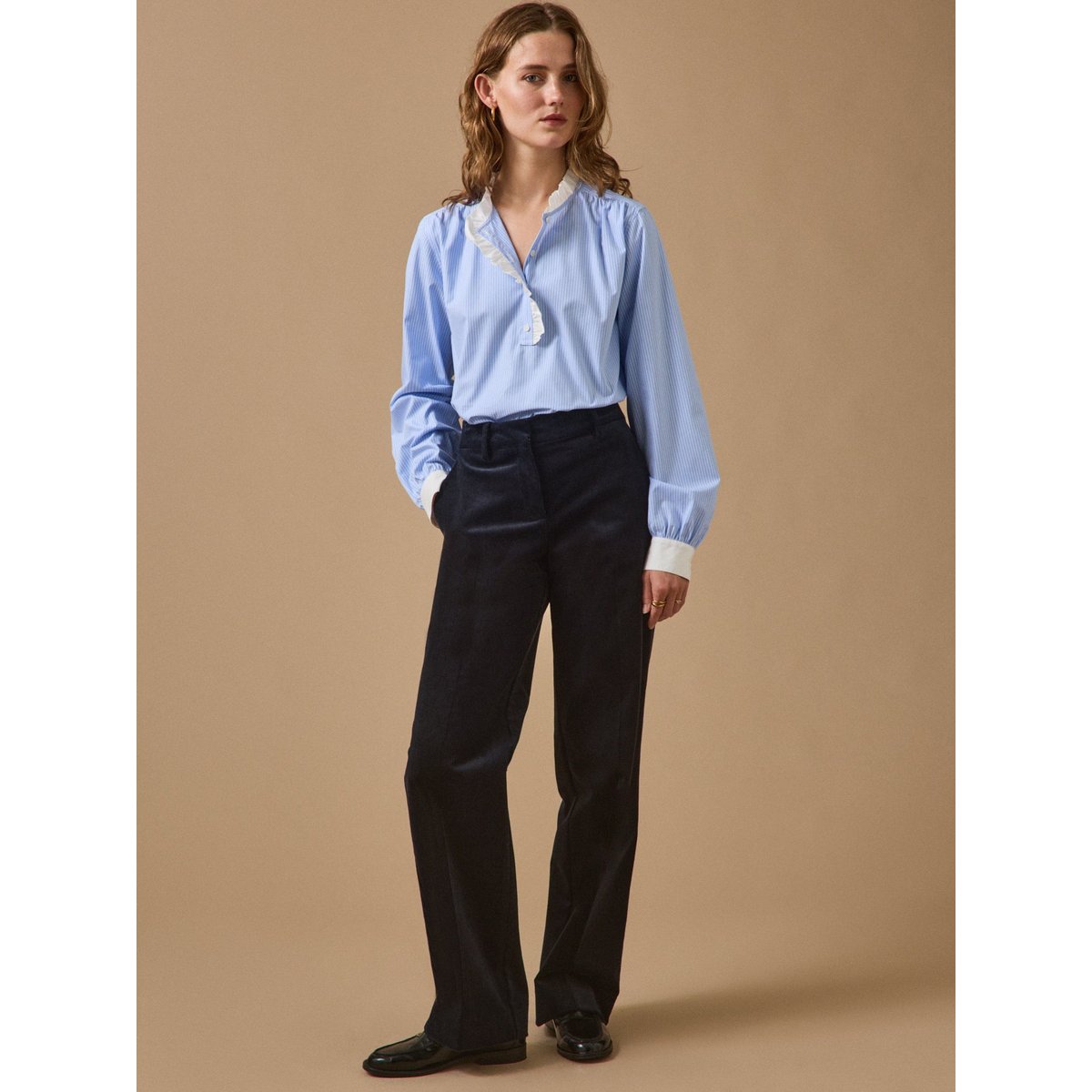 Blouse rayée - Coupe Noémie rayure bleu/ecru, CYRILLUS
