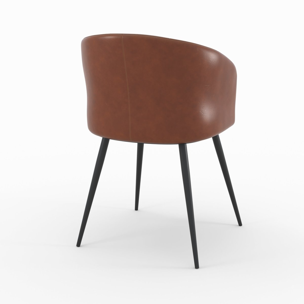 Chaise en cuir de buffle et pieds en métal - ANATOLE marron, MAISON PAVANE