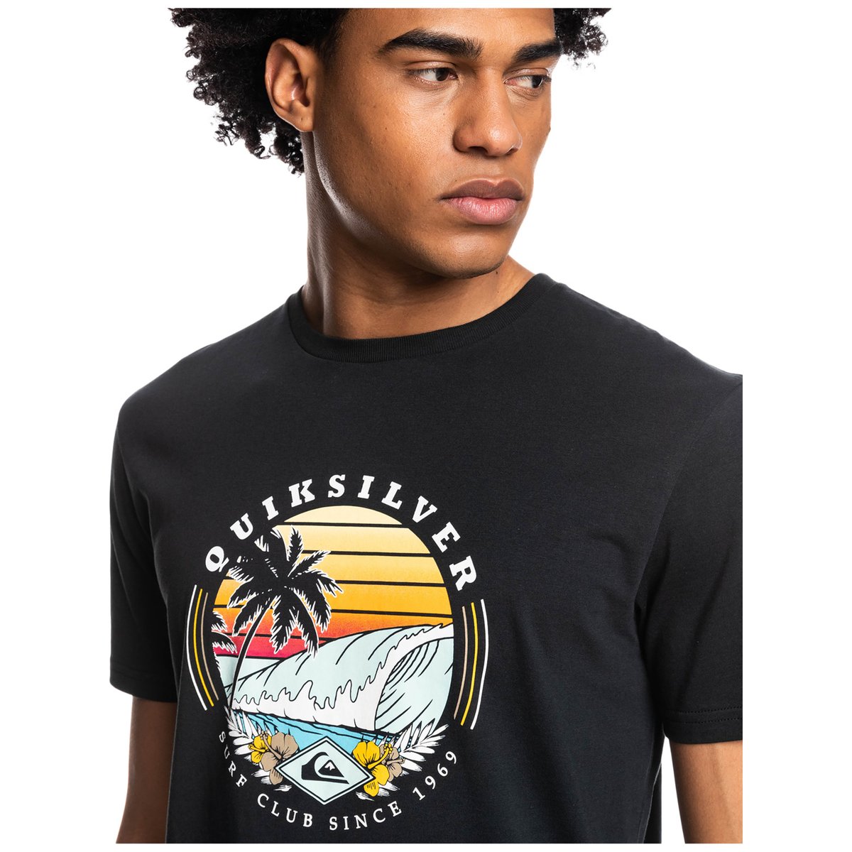 T-shirt QS SURF CLUB noir black, QUIKSILVER