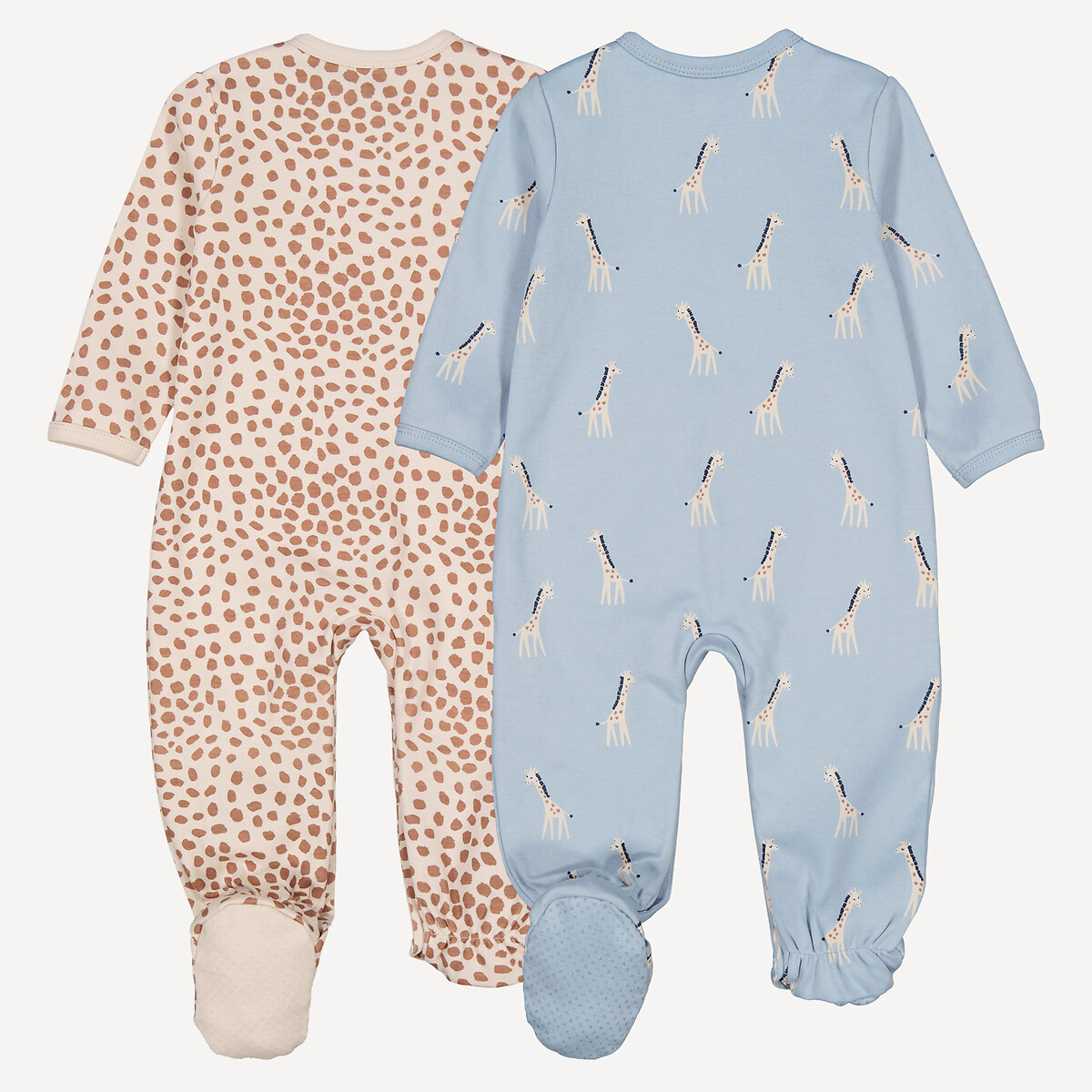 Lot de 2 pyjamas 1 pièce coton, motif girafes assortis, LA REDOUTE COLLECTIONS