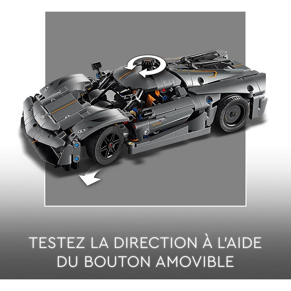 LEGO Technic - Hypercar Koenigsegg Jesko Absolut Grise - Modèle 42173 pour Enfants gris, LEGO