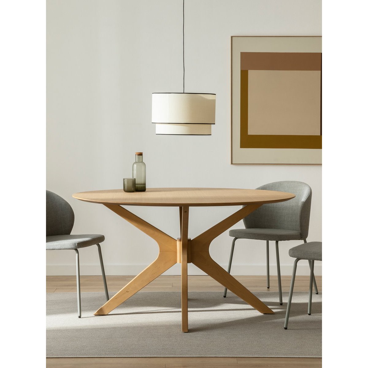 Table à manger Bois - MOORE beige clair, KENAY